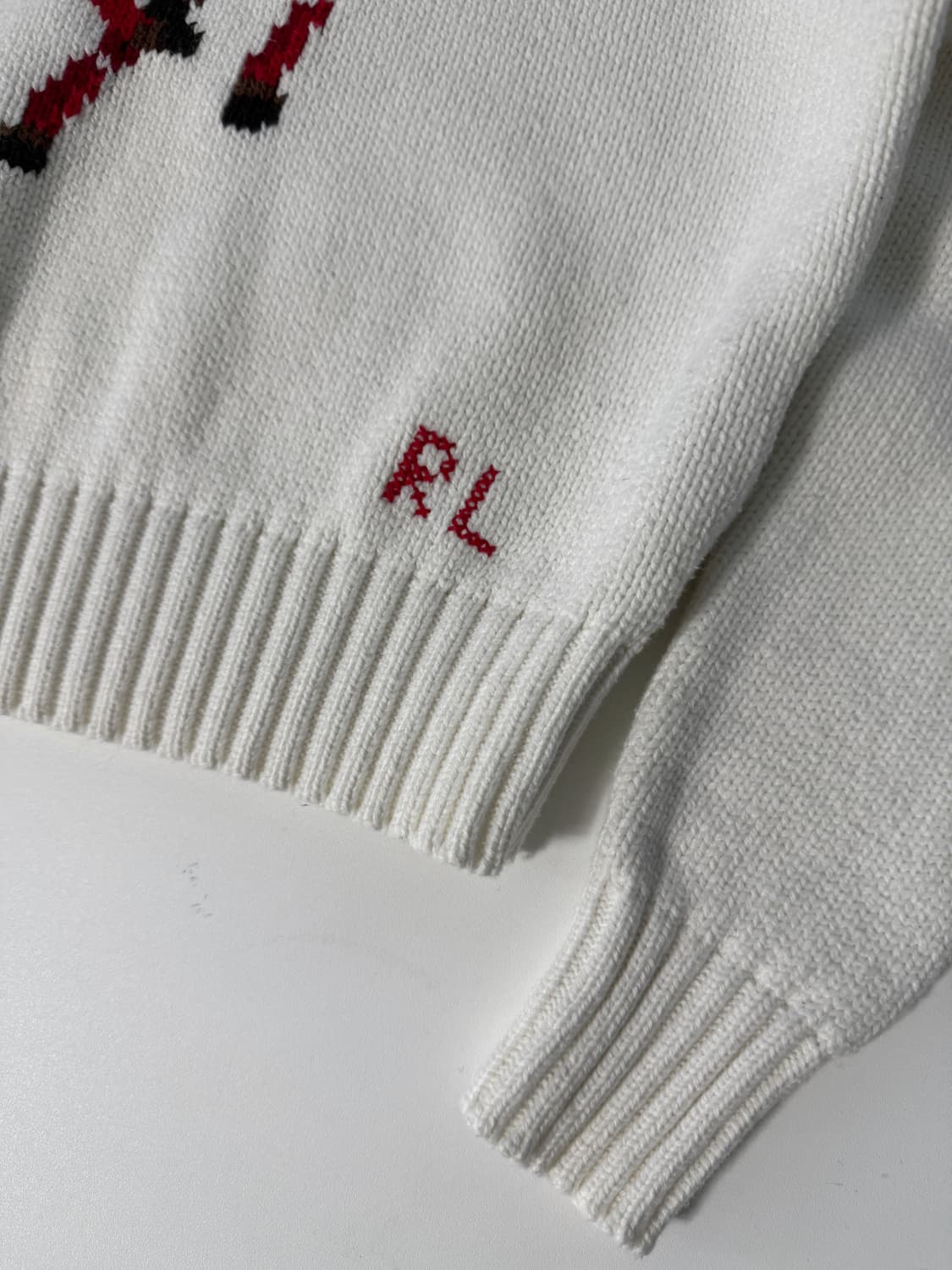 폴로 랄프로렌 루즈핏 신형 폴로베어 화이트 코튼 니트 상품이미지5