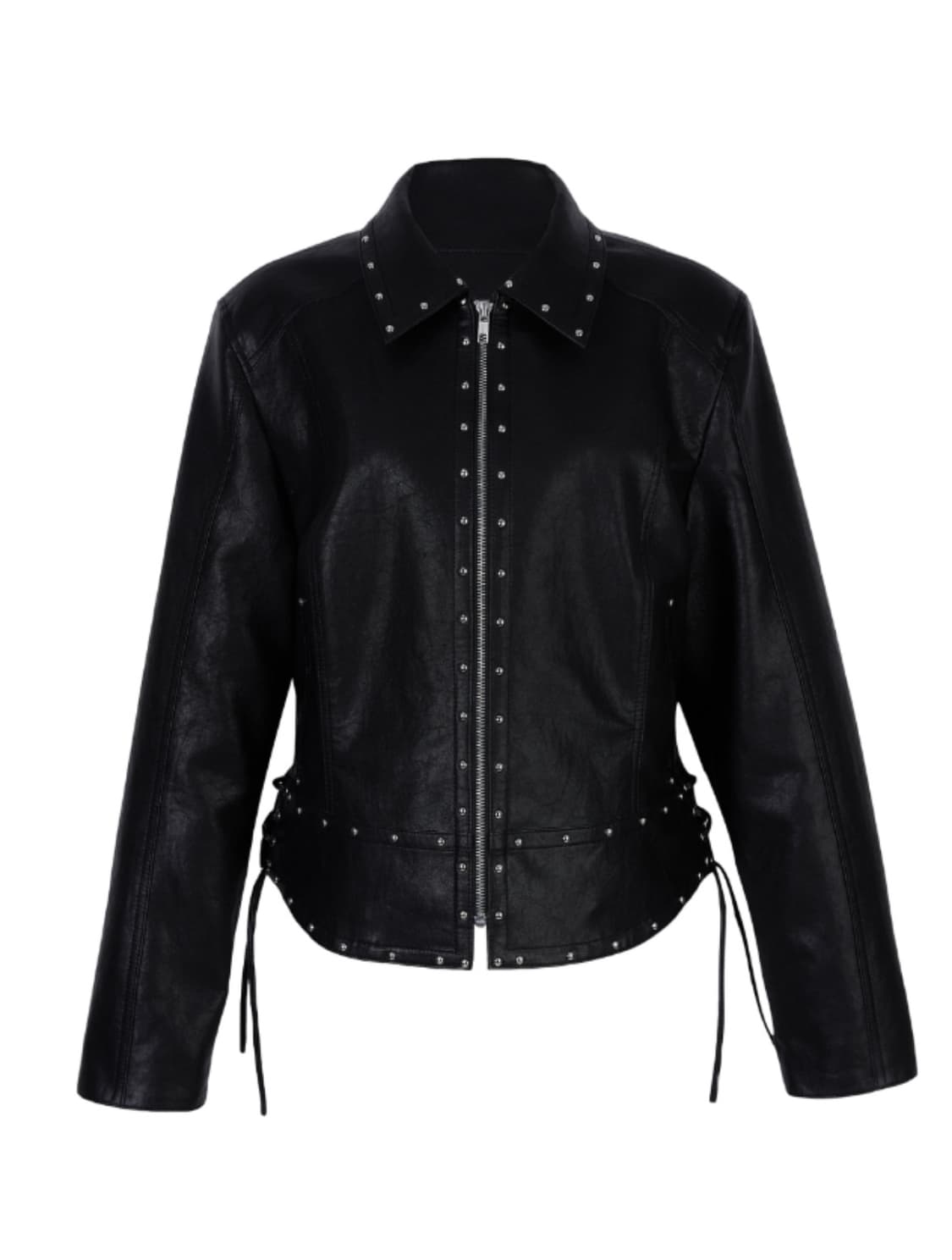 세릭 스터드 레더 자켓 블랙 상품이미지2