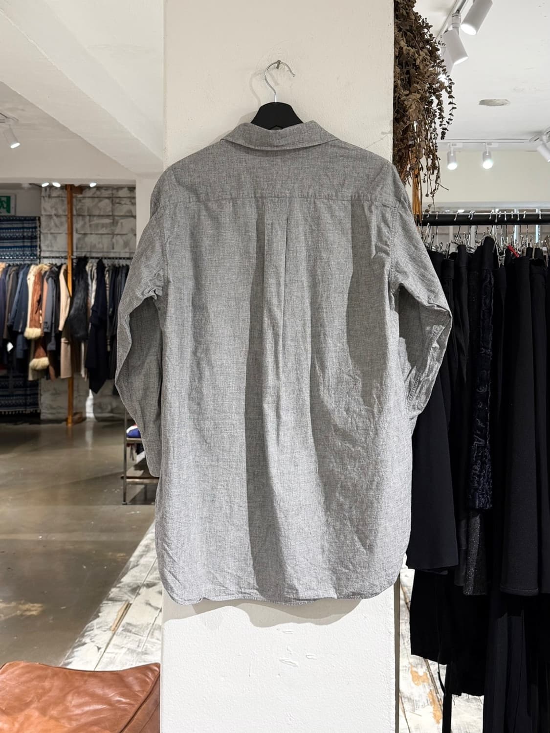 mhl 마가렛 호웰 그레이 코튼 리넨 포켓 롱 셔츠 상품이미지6
