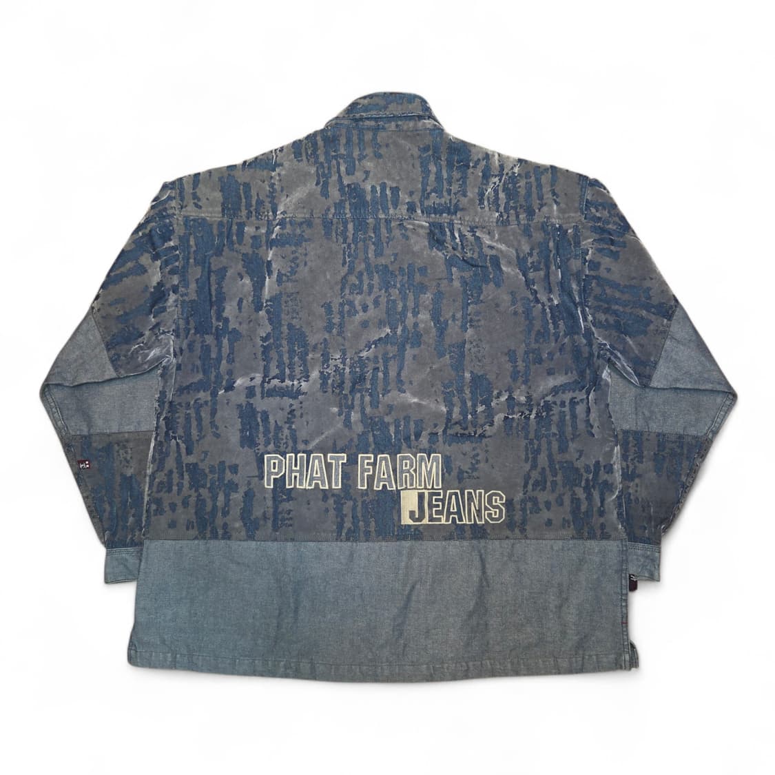 데드스탁 PHAT FARM 팻팜 올드스쿨 빅로고 데님 셔츠 자켓 (2XL 상품이미지2