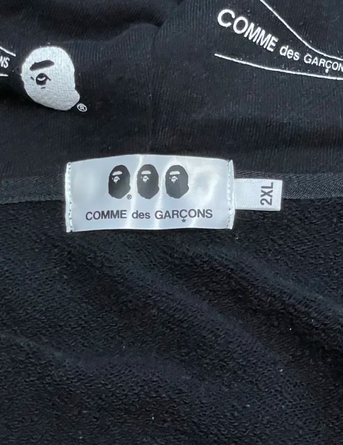 베이프 꼼데가르송 후드집업 xxl 상품이미지4