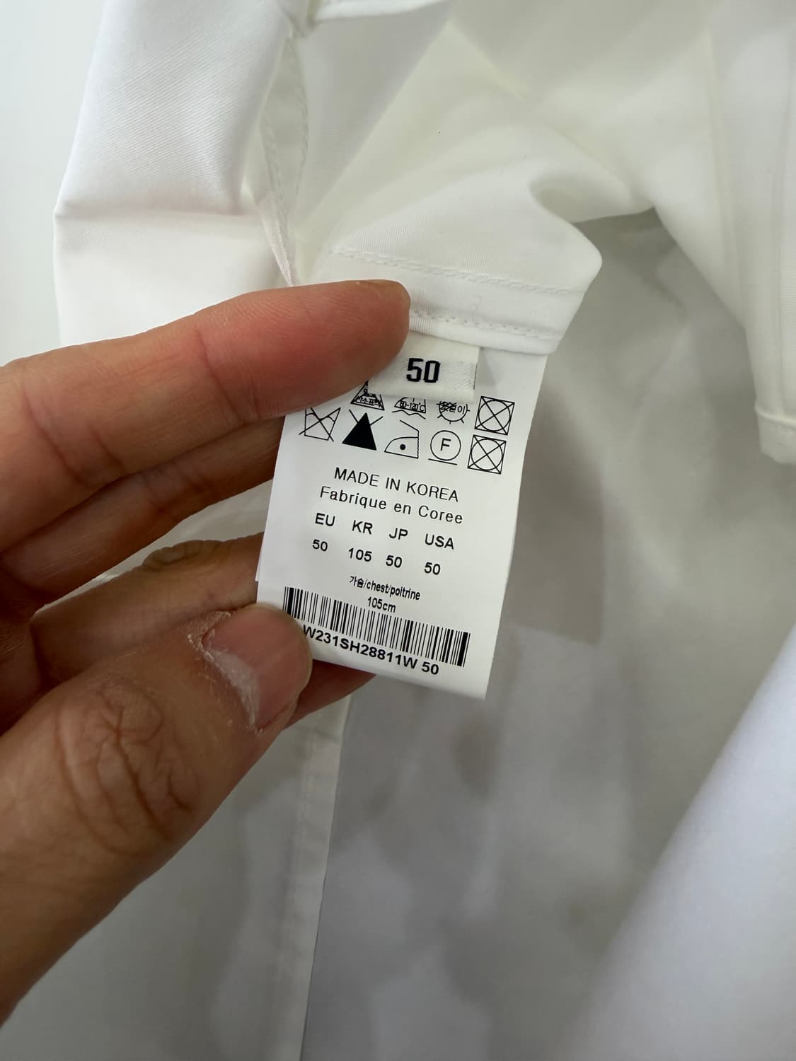 정품) 우영미 코튼 셔츠 백로고 숏슬리브 셔츠 50 새제품급 상품이미지7