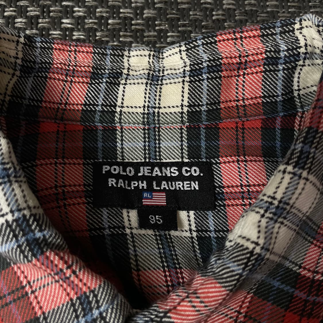 폴로 진스 랄프로렌 오렌지 블루 화이트 체크 투포켓 긴팔 셔츠 95 상품이미지4