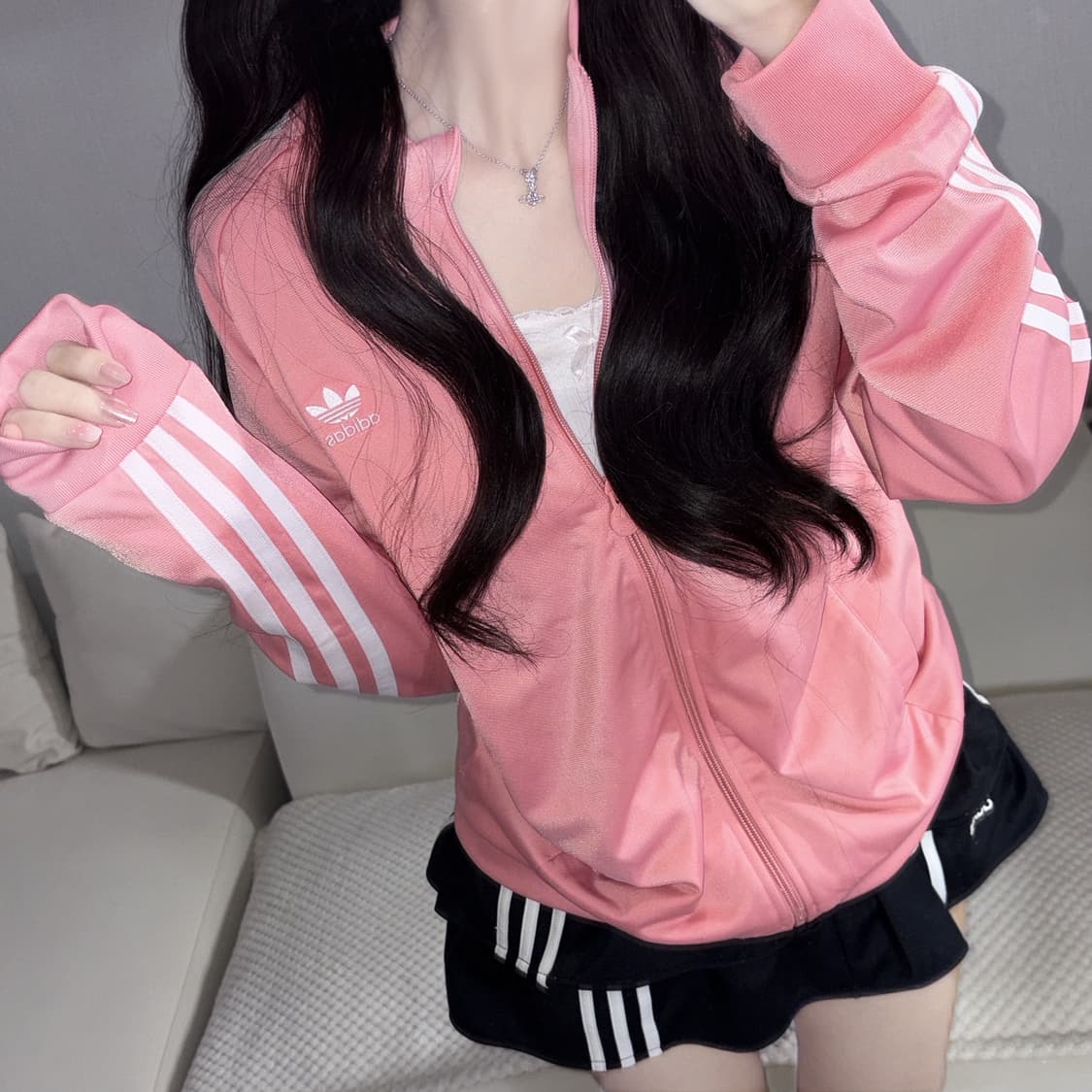 아디다스 핑크 슈퍼스타 sst 아방 오버핏 트랙탑 져지 XL 상품이미지1