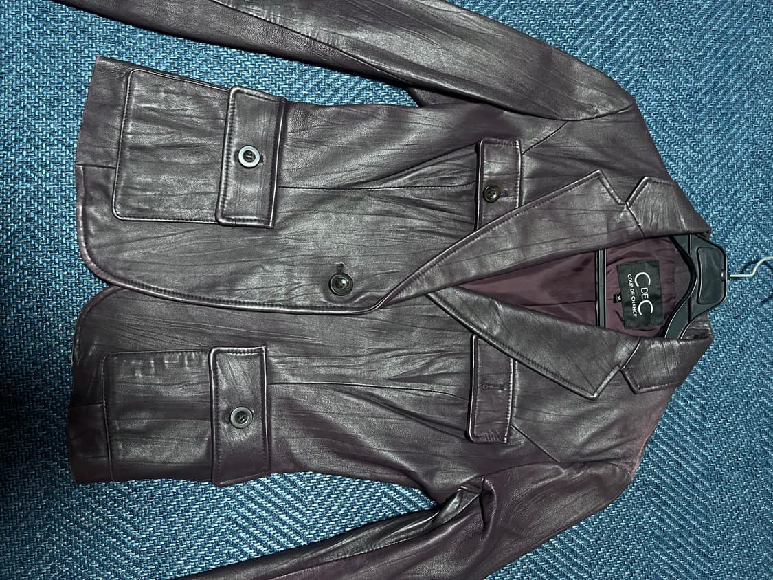 보라빛 가죽자켓 상품이미지2