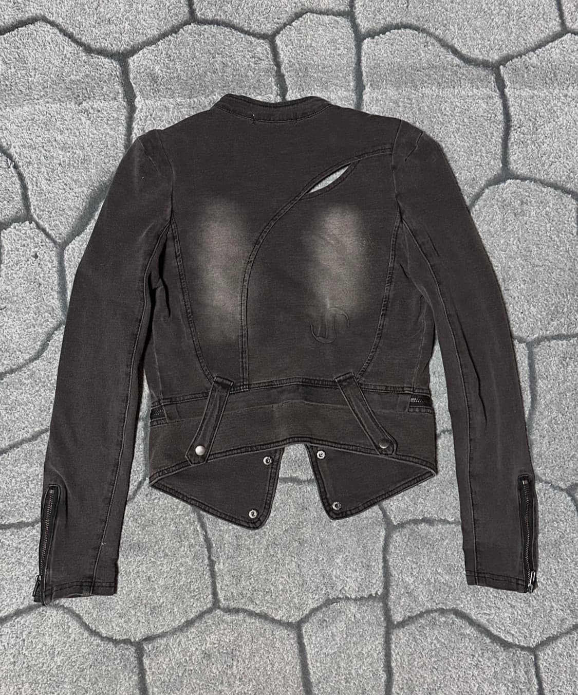 오호스 스판 데님 라이더 자켓 상품이미지8