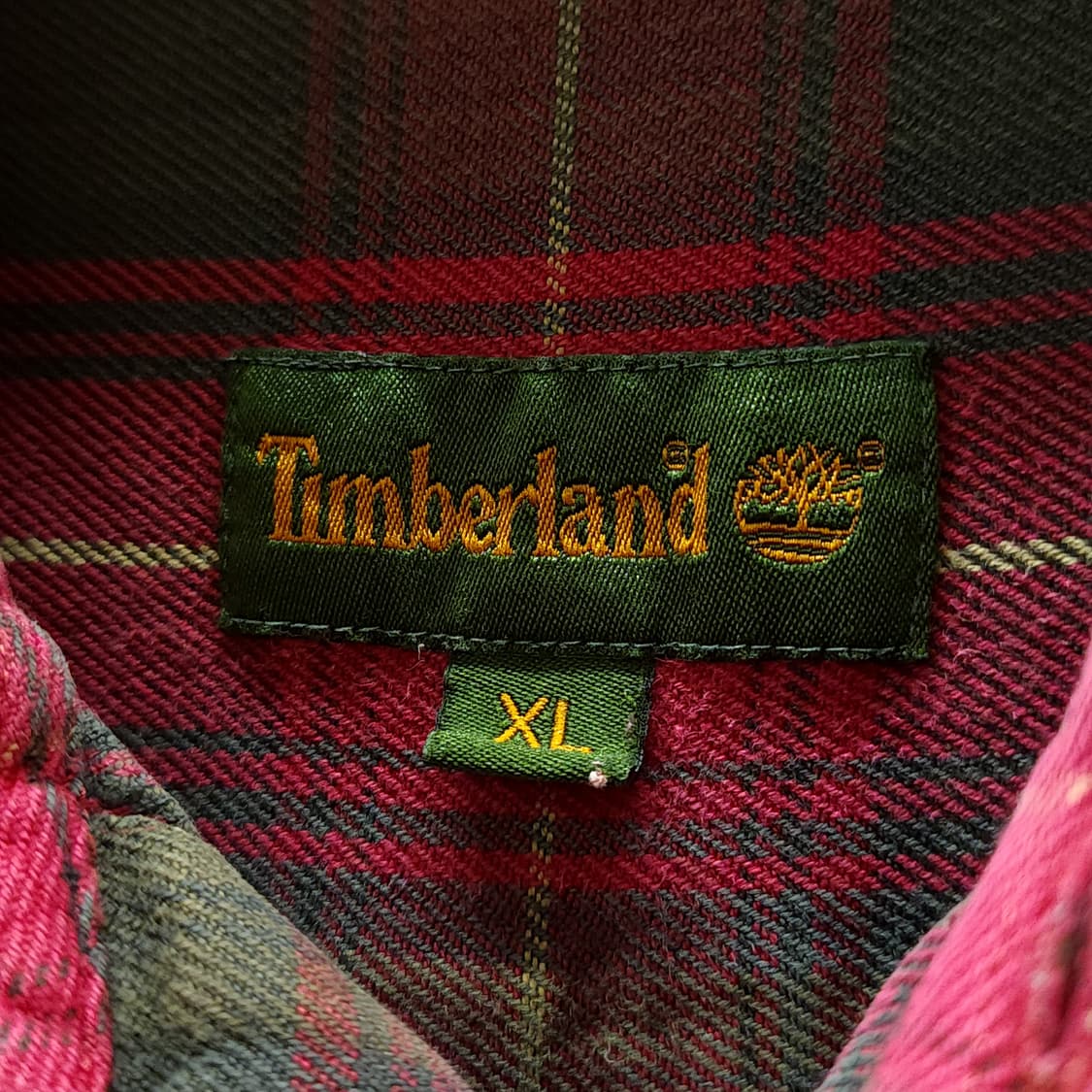 90s 팀버랜드 체크셔츠 플란넬 셔츠 헤비코튼 크롭셔츠 XL 상품이미지4