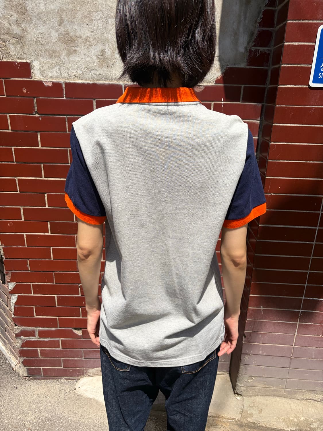 Levi's 믹스 컬러블록 카라 반팔 티셔츠 M 상품이미지7