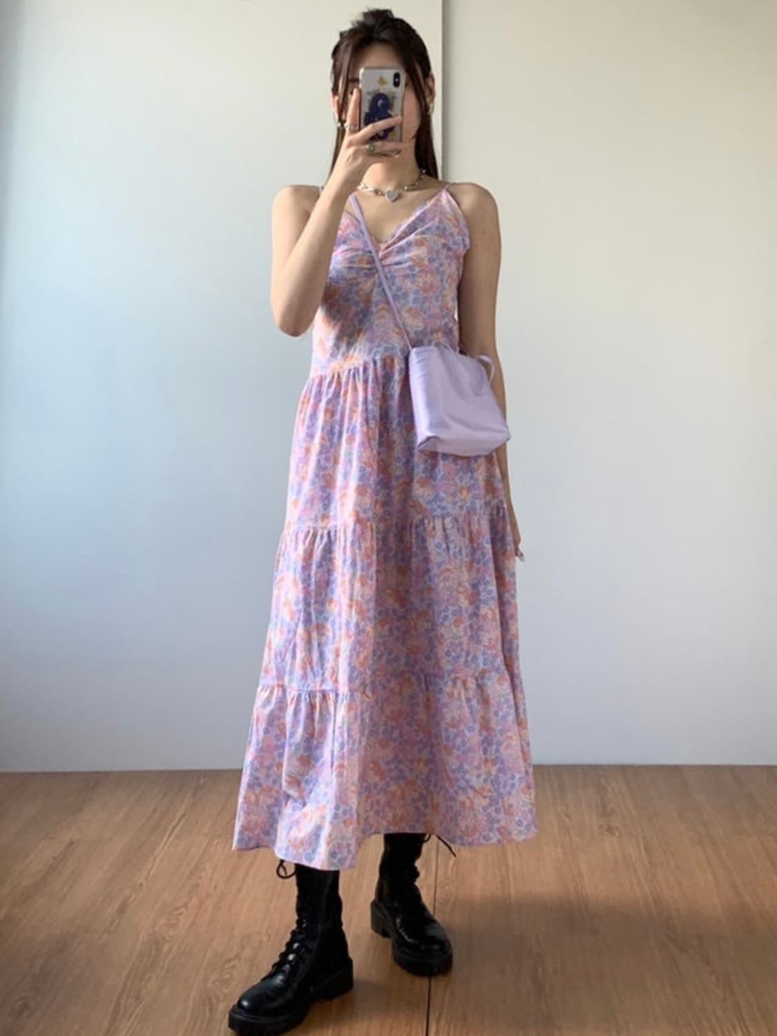 [새상품] 루루서울 버니 플로럴 드레스 퍼플 상품이미지2