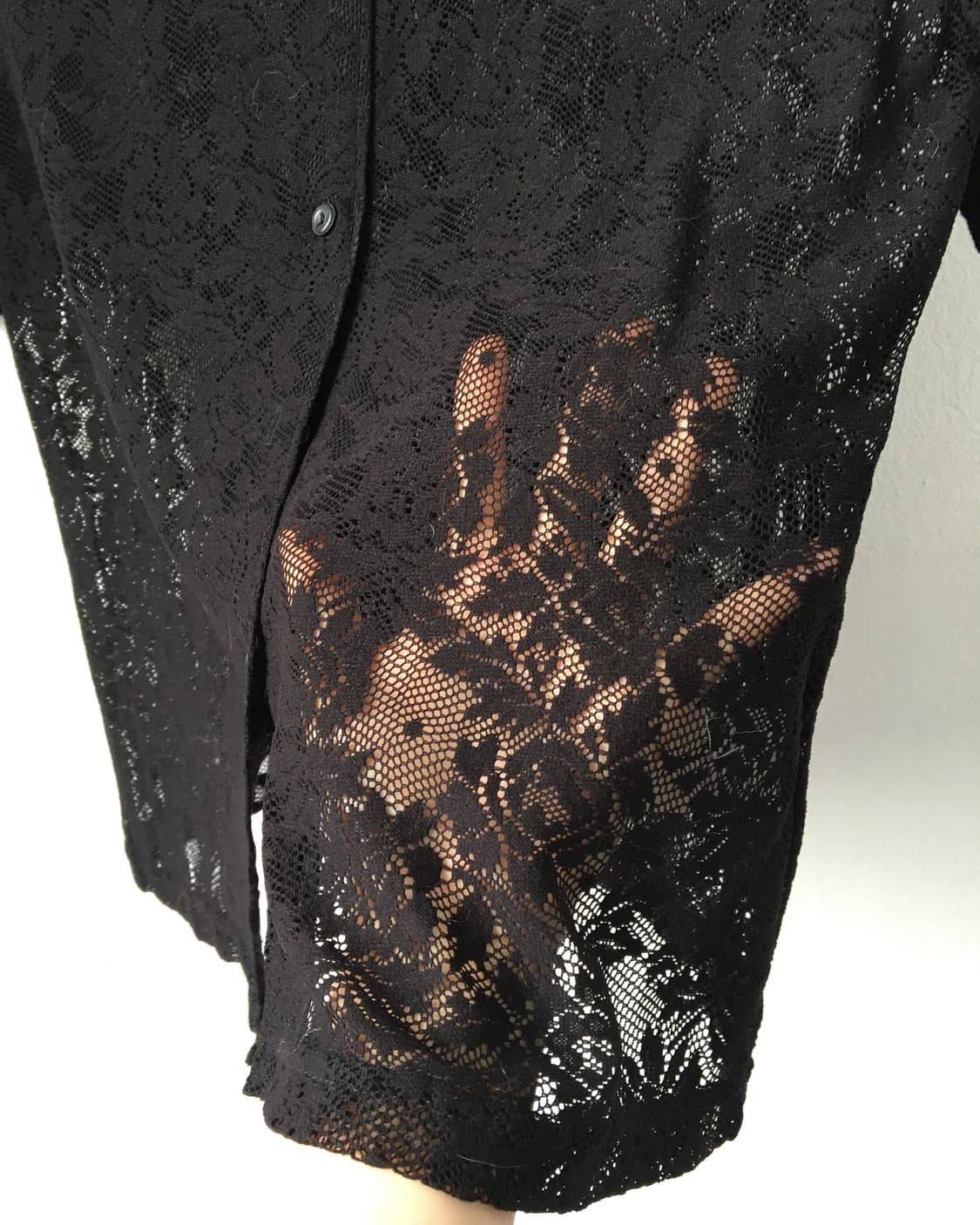 Lace pattern see through shirt 상품이미지4