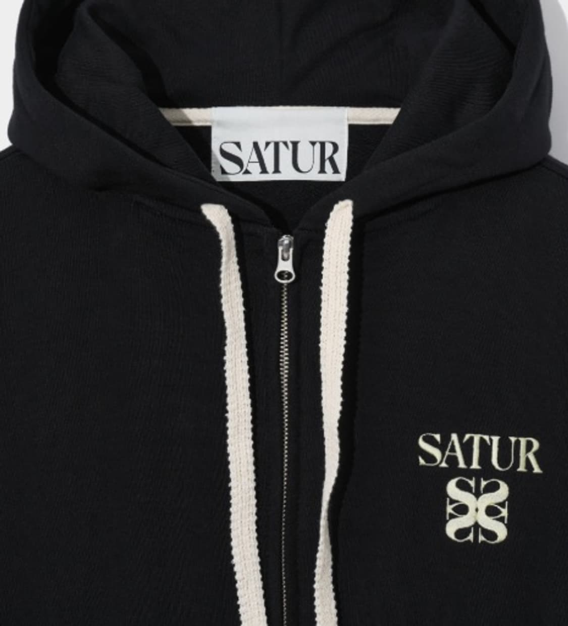 세터 (SATUR) 클래식 로고 후드 집업 클래식 Black_L 상품이미지2