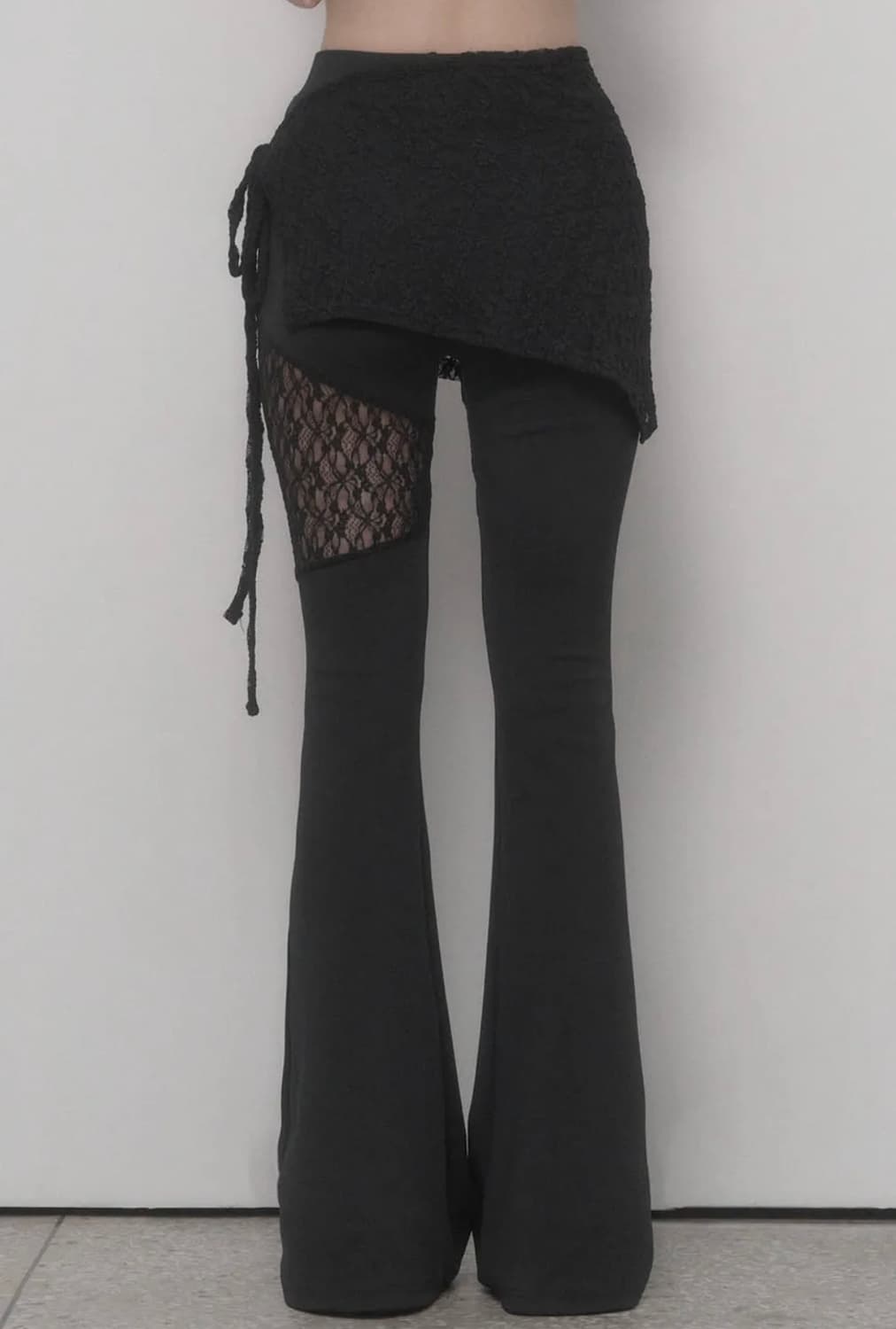 See Through Lace Lap Bootcut Pants 상품이미지3