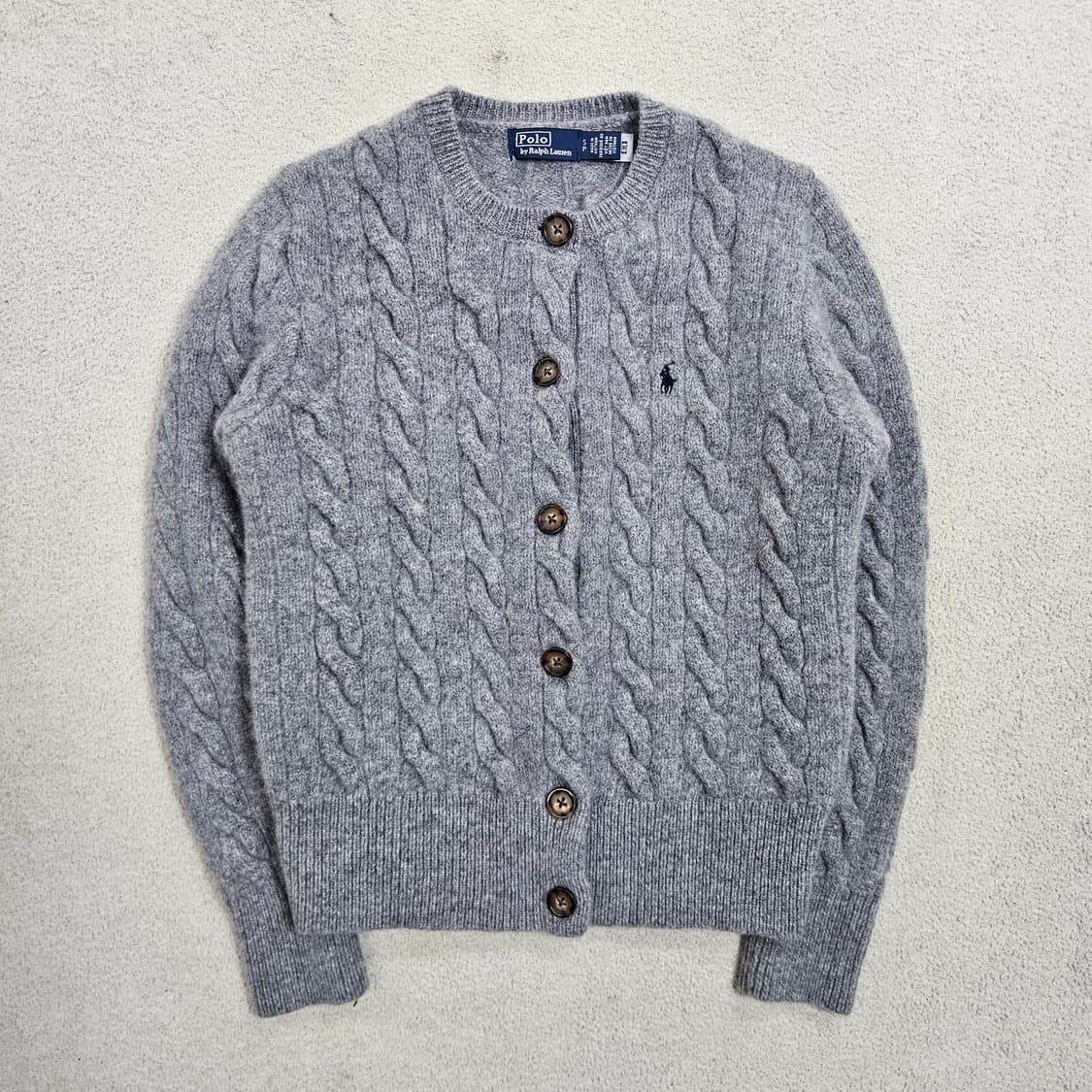 폴로 랄프 로렌 신형 QR 울 캐시미어 케이블 가디건 S 상품이미지1