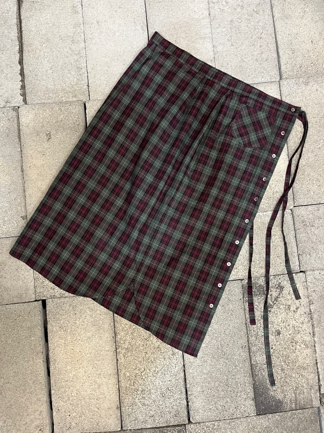 렉토 18fw 체크 랩 스커트 상품이미지6