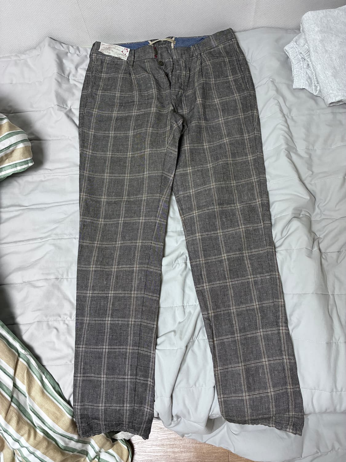 인코텍스 슬림핏 체크팬츠 상품이미지1