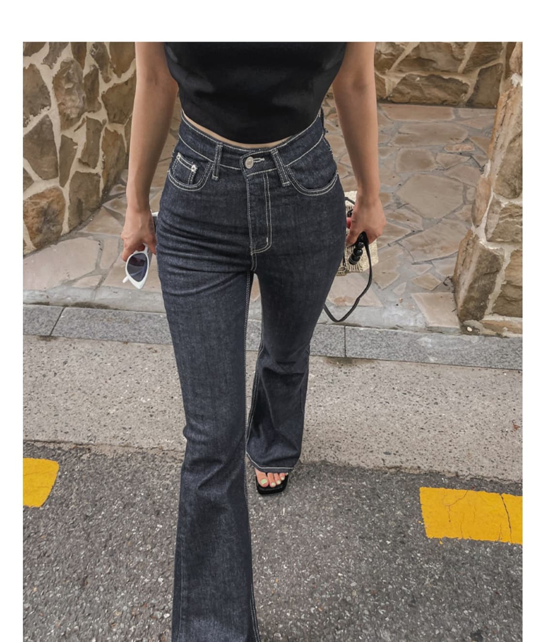 데님 플레어 하이웨스트 부츠컷 팬츠 M 상품이미지4