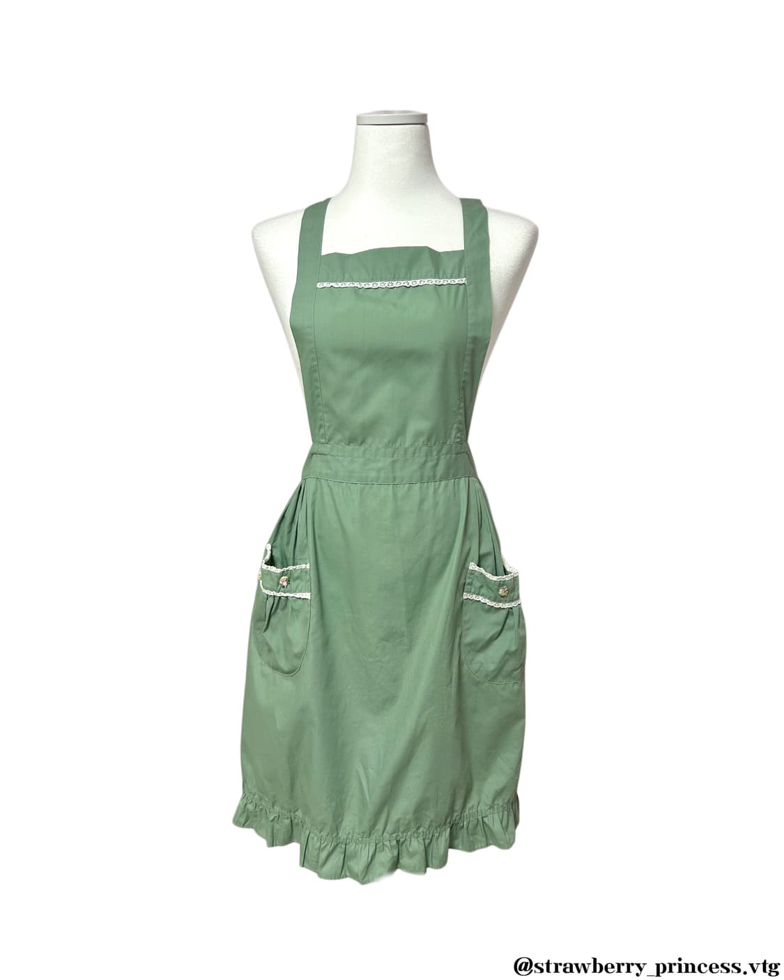 일본빈티지 모리걸 에이프런 앞치마 꽃자수 상품이미지1