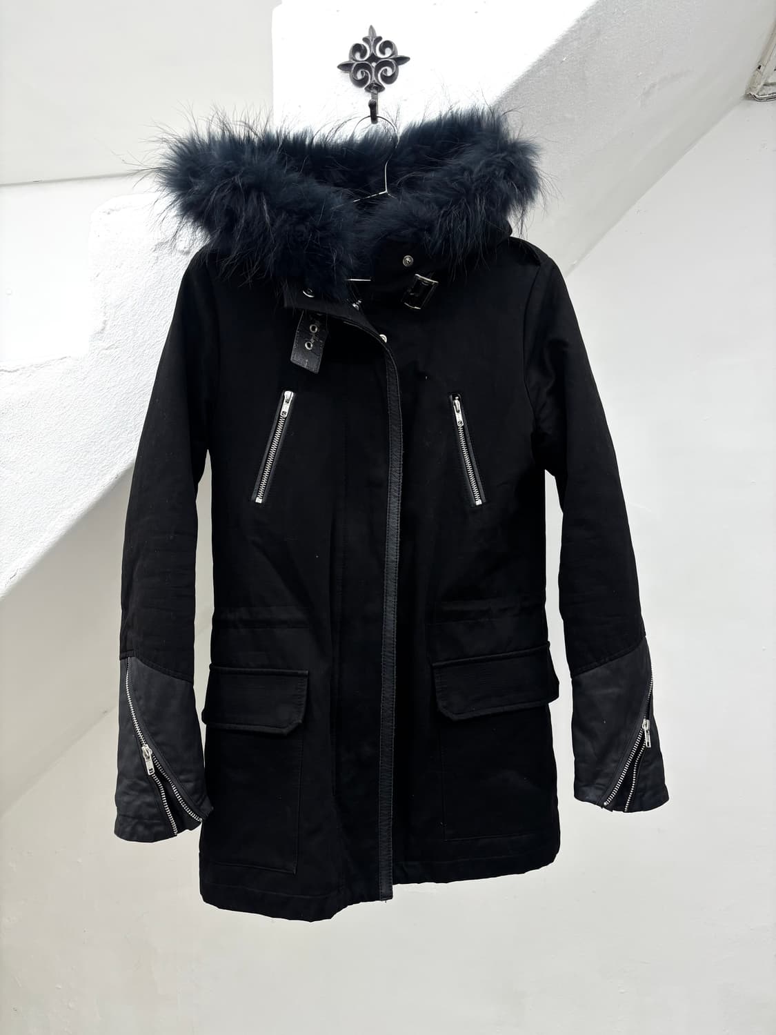 Maje v-kei mood leather detail jacket   상품이미지1