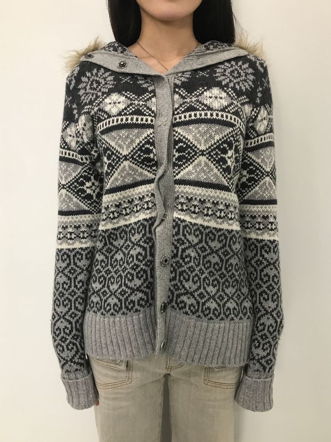 H&M L.O.G.G Nordic Knit Hoodie 상품이미지2