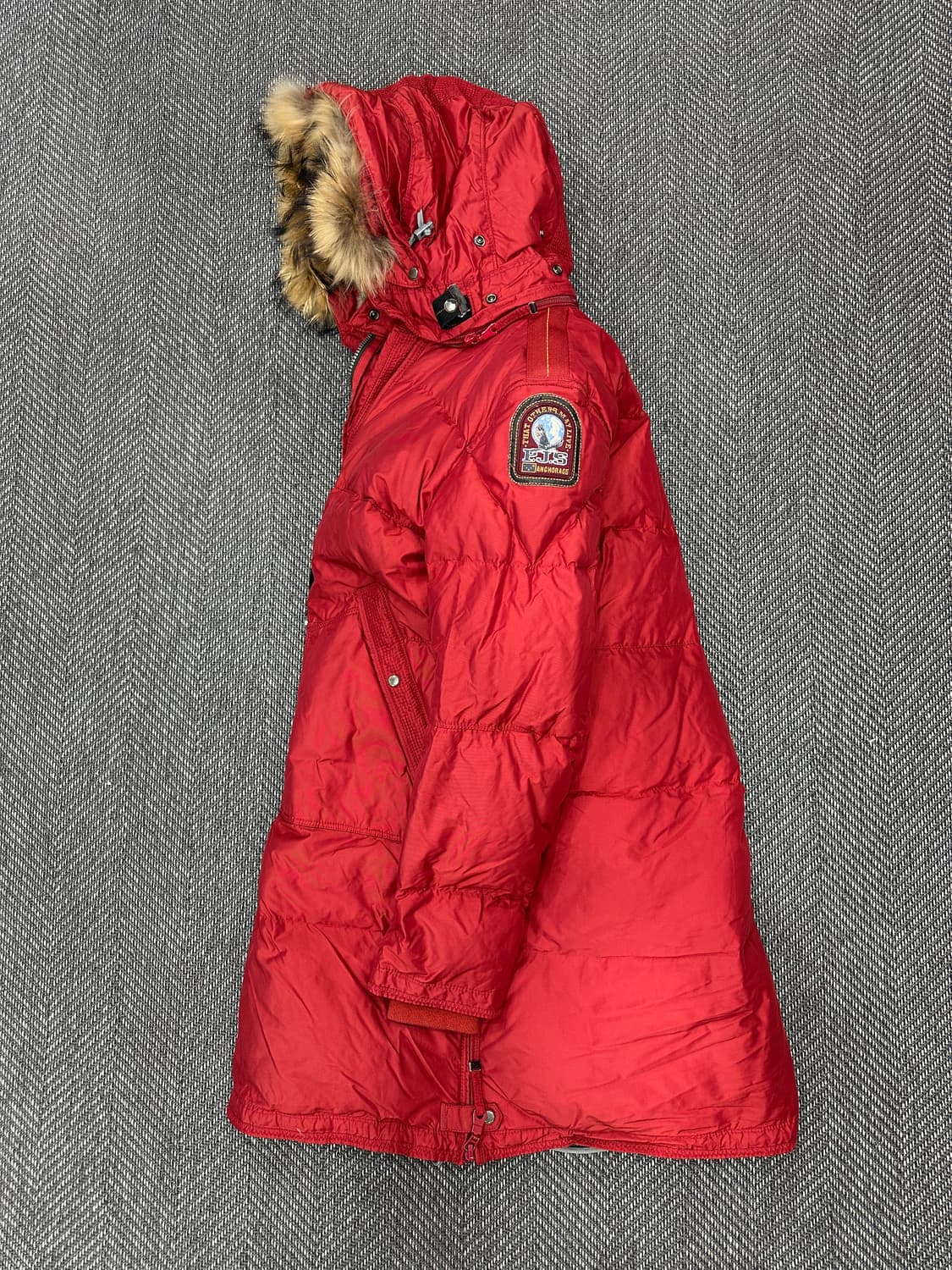 파라점퍼스 퍼 롱 파카 레드 상품이미지2