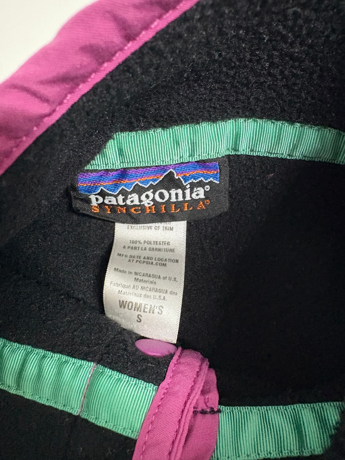 빈티지 파타고니아 신칠라스냅티 블랙/핑크 우먼즈S 상품이미지5