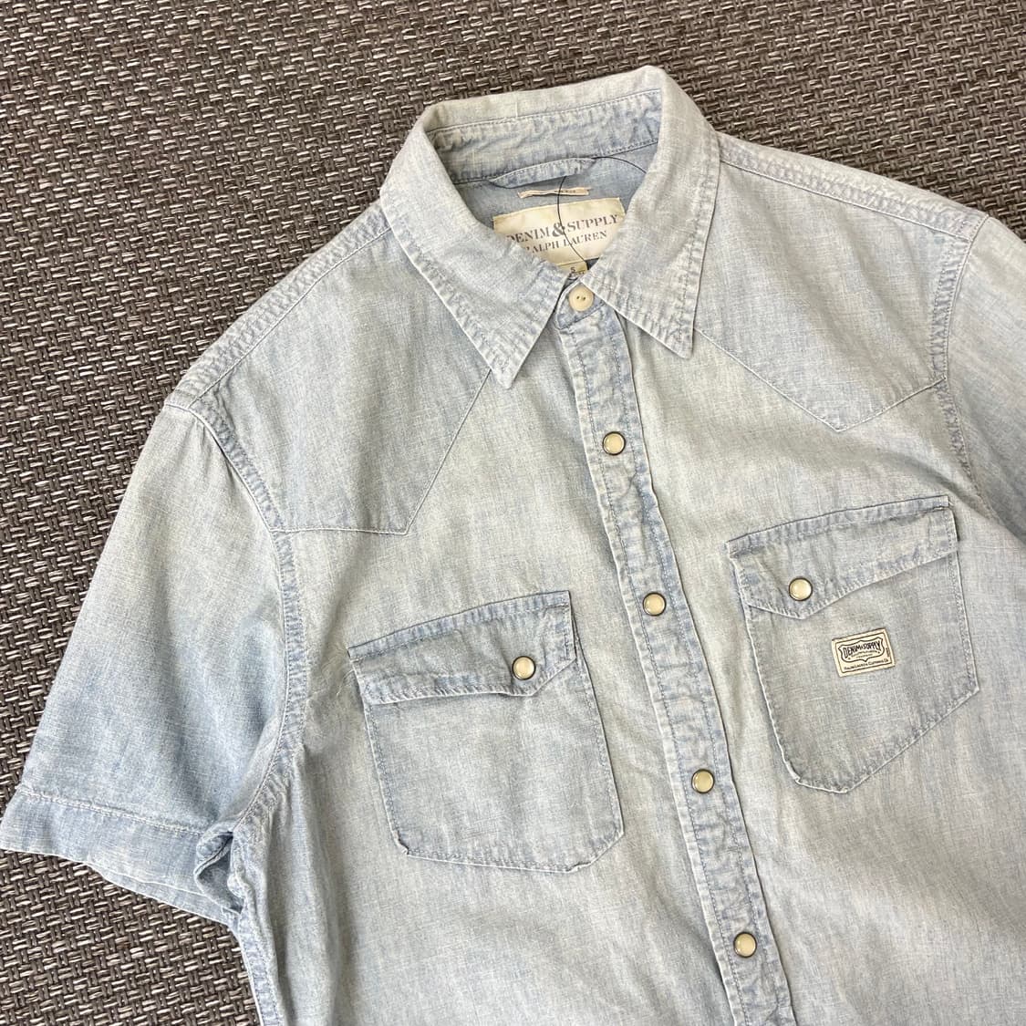 폴로 랄프로렌 연청 데님 반팔 셔츠 S 상품이미지3