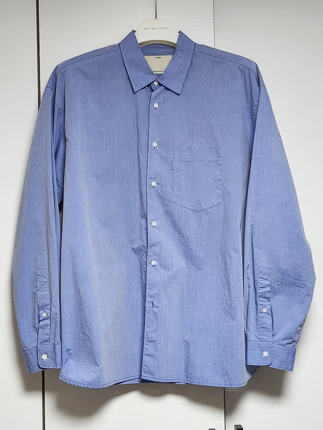 [3] 포터리 와이드 셔츠 블루 상품이미지1