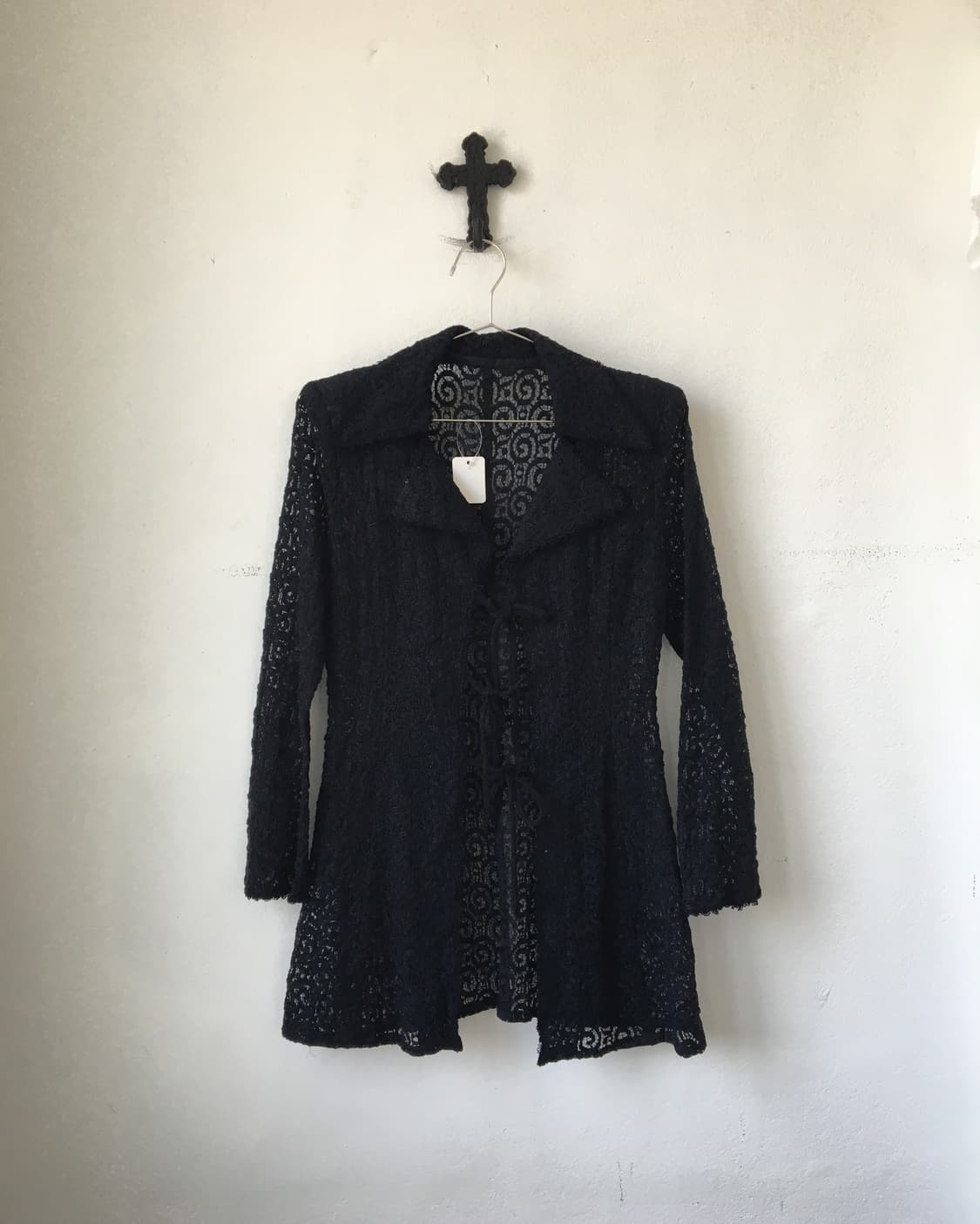 Pattern point tied shirt jacket 상품이미지1