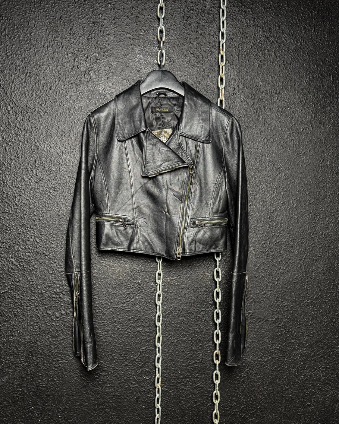Crop Leather Rider Jacket 상품이미지6