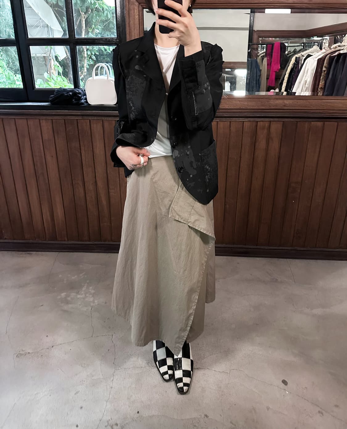 Y'S cotton wrap maxi skirt 상품이미지2
