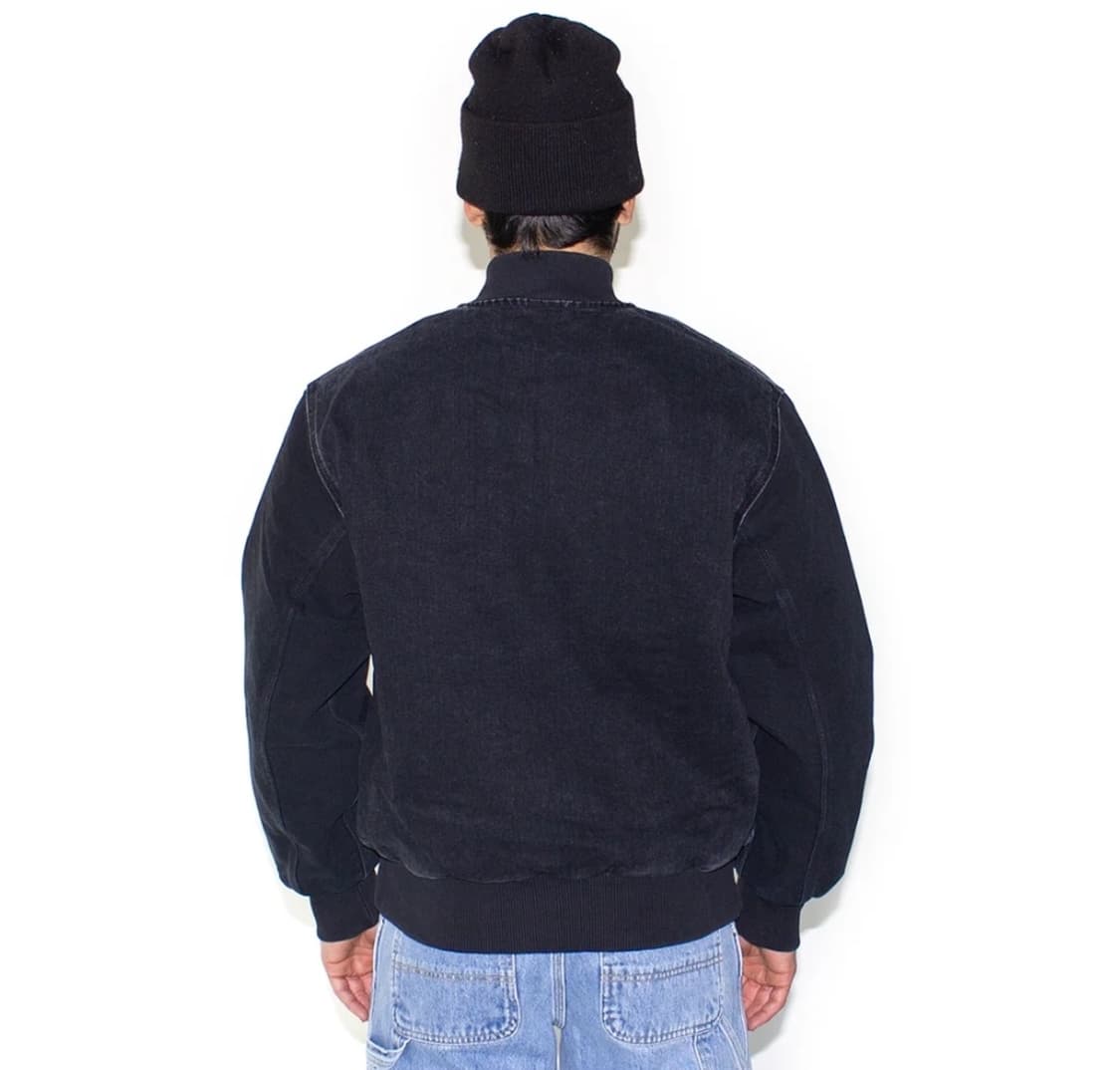 칼하트윕 오가닉 코튼 메이틀랜드 데님 팍손 봄버 블랙 스톤 워시드 상품이미지4