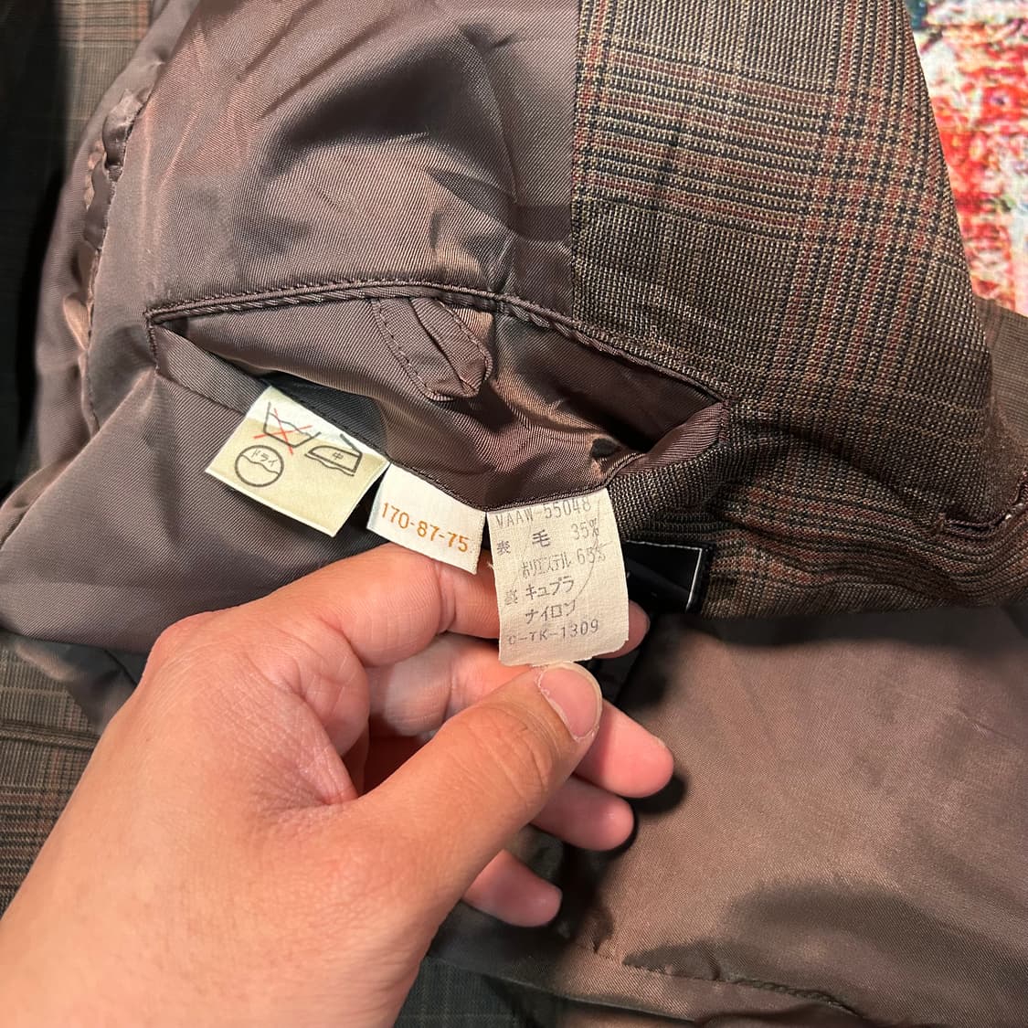 [M] 반 자켓 린넨 체크패턴 블레이저 상품이미지5