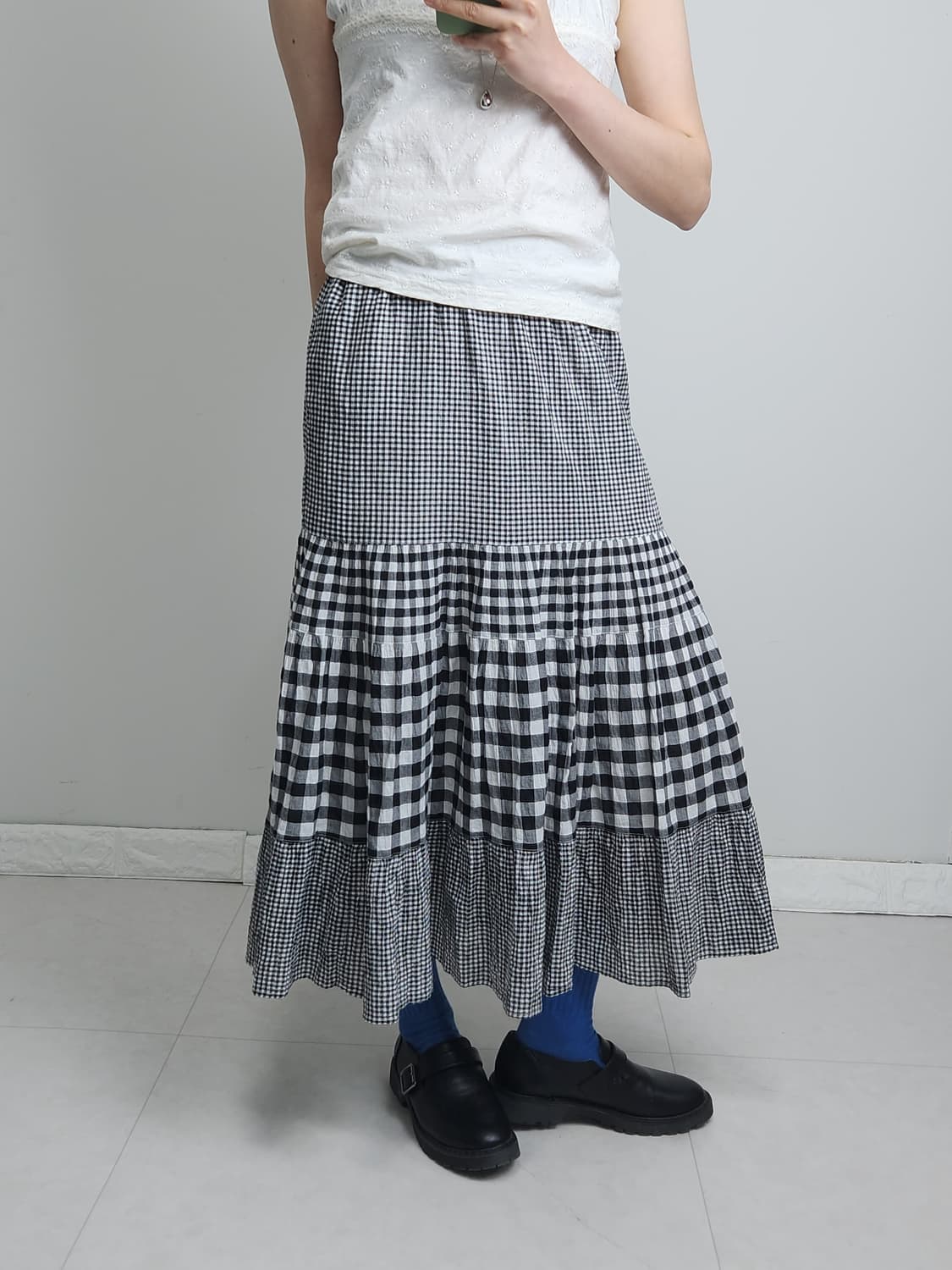 (JWANDERSONxUNIQLO)체크 캉캉 스커트 상품이미지5