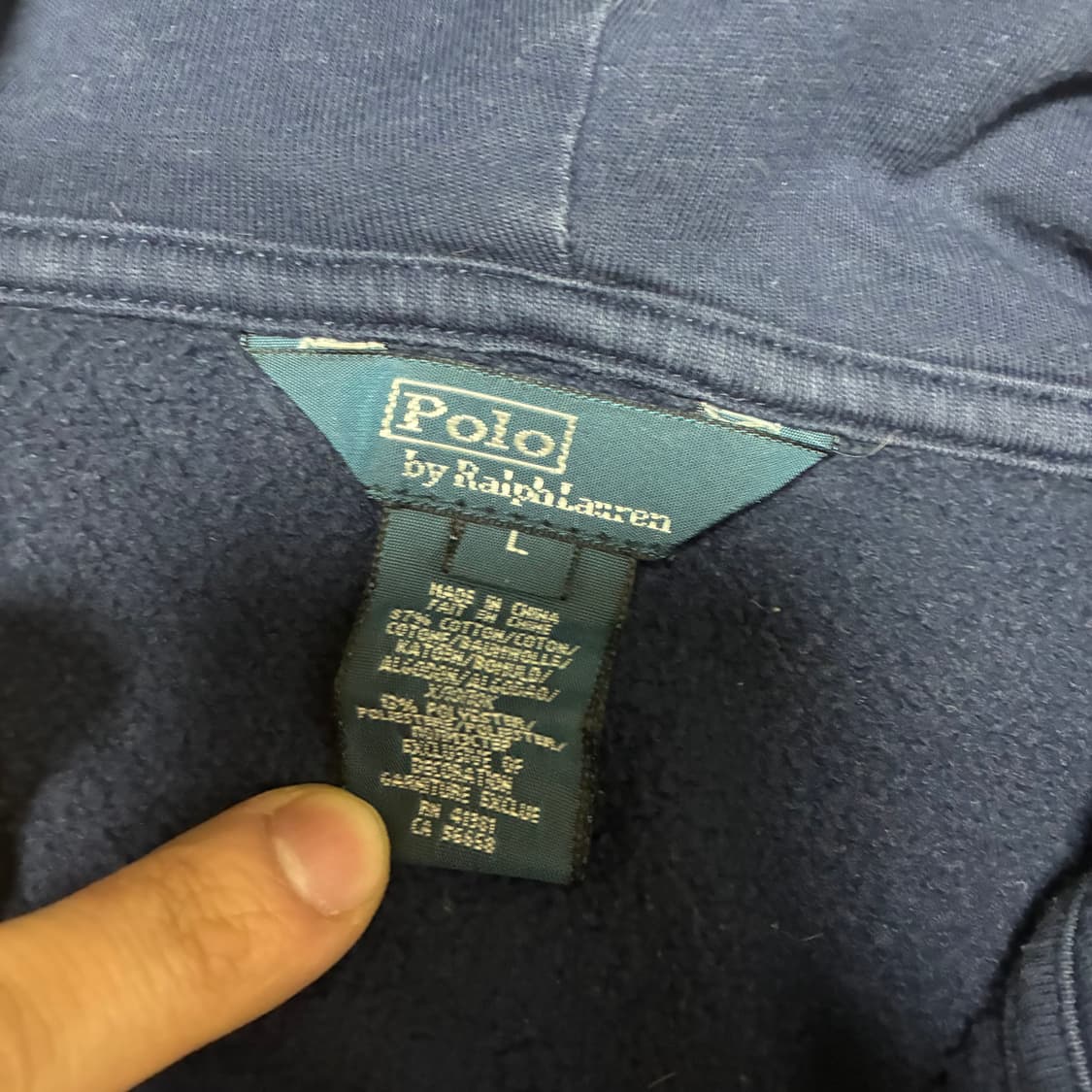 폴로 네이비 후드 집업 L 상품이미지4