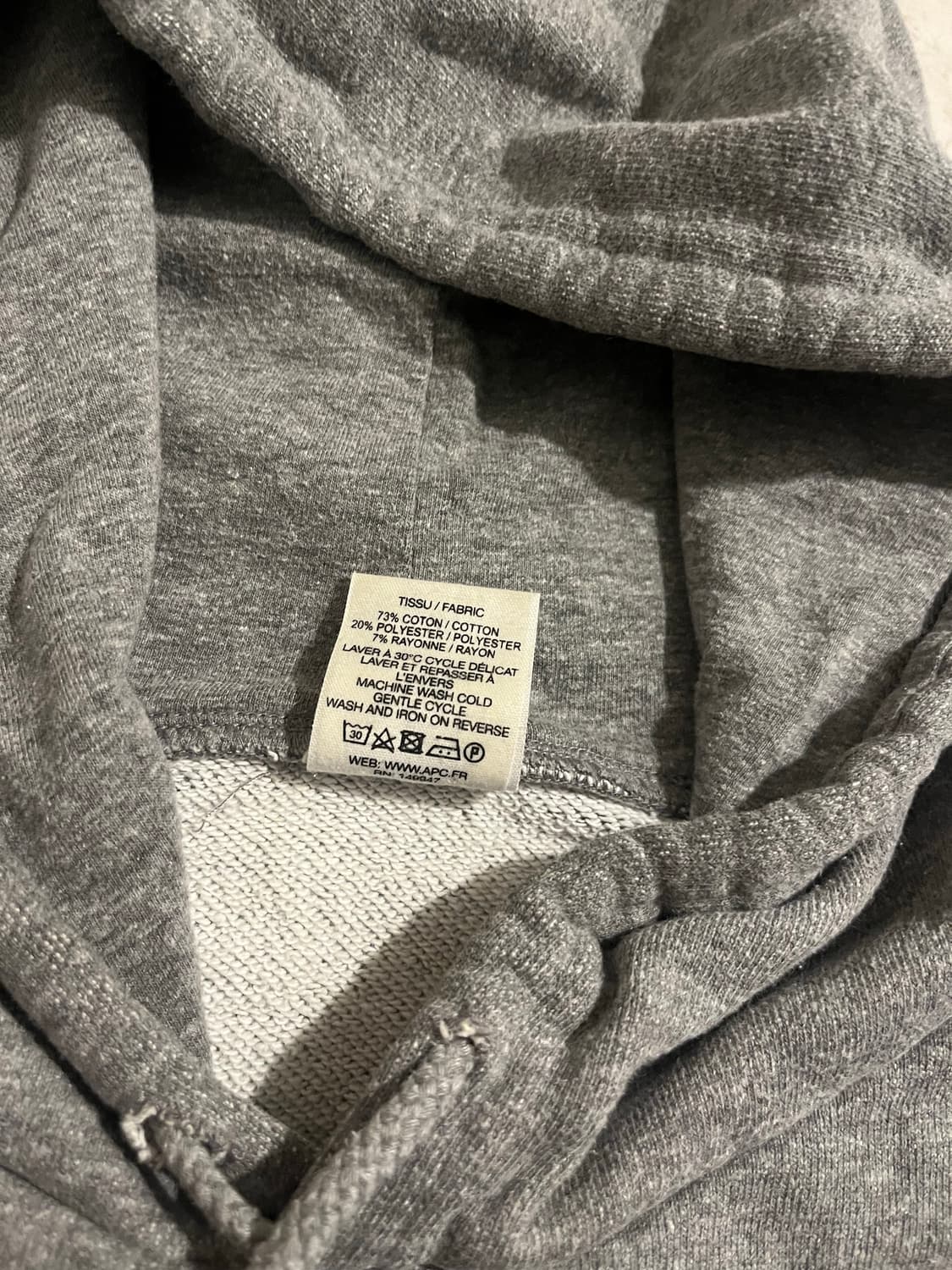 A.P.C US 아페쎄 US 그레이 후드티 상품이미지5