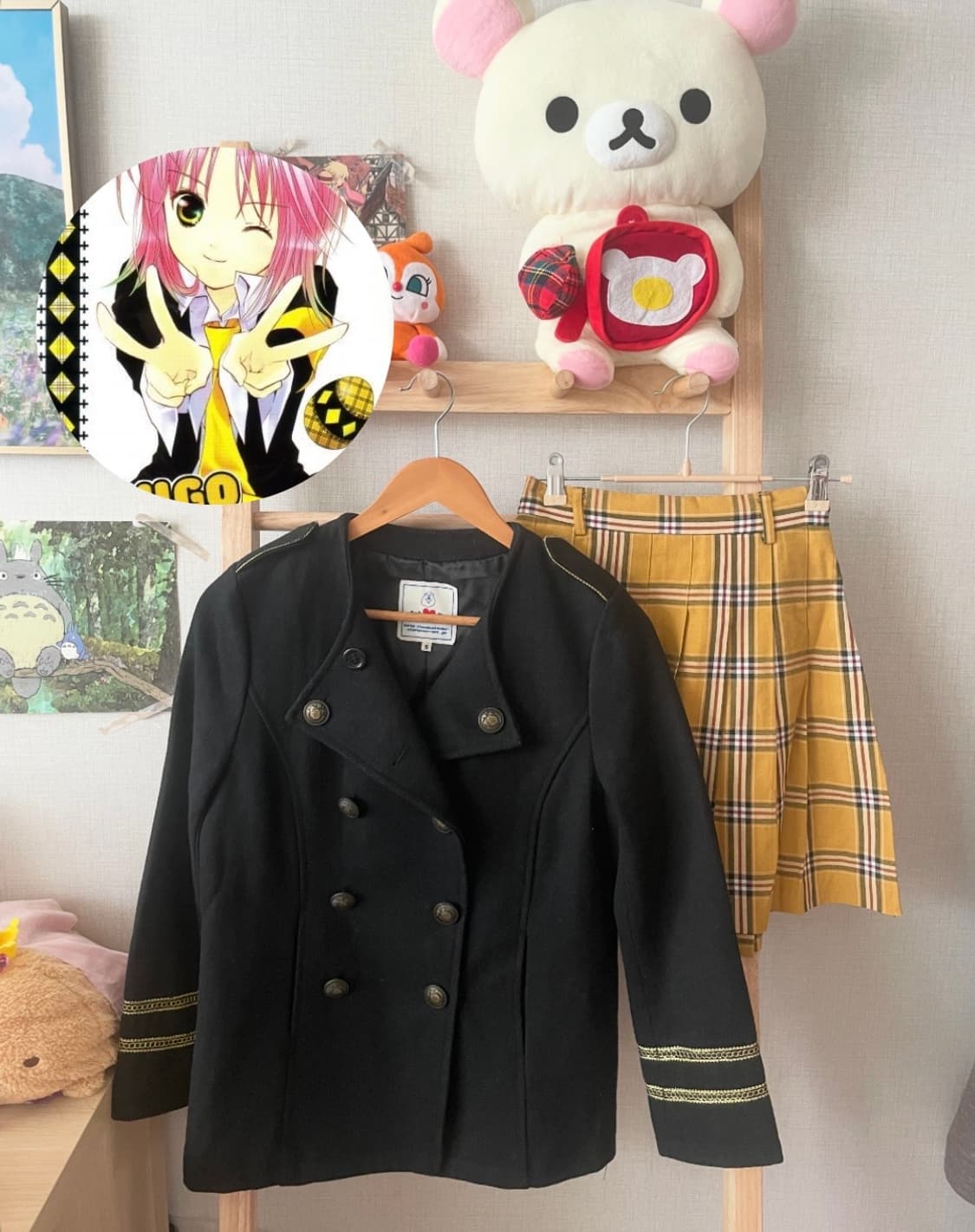 모리걸 빈티지 캐캐체 아무 코디 set 💛🖤✨ 상품이미지1