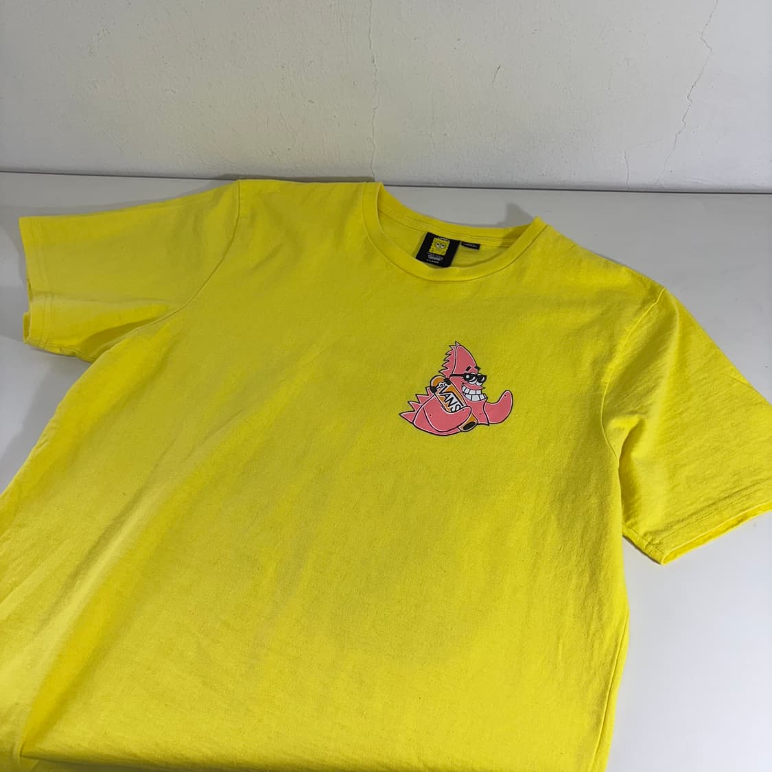 100 XL 반스 X 스펀지밥 형광 뚱이 반팔티 상품이미지2