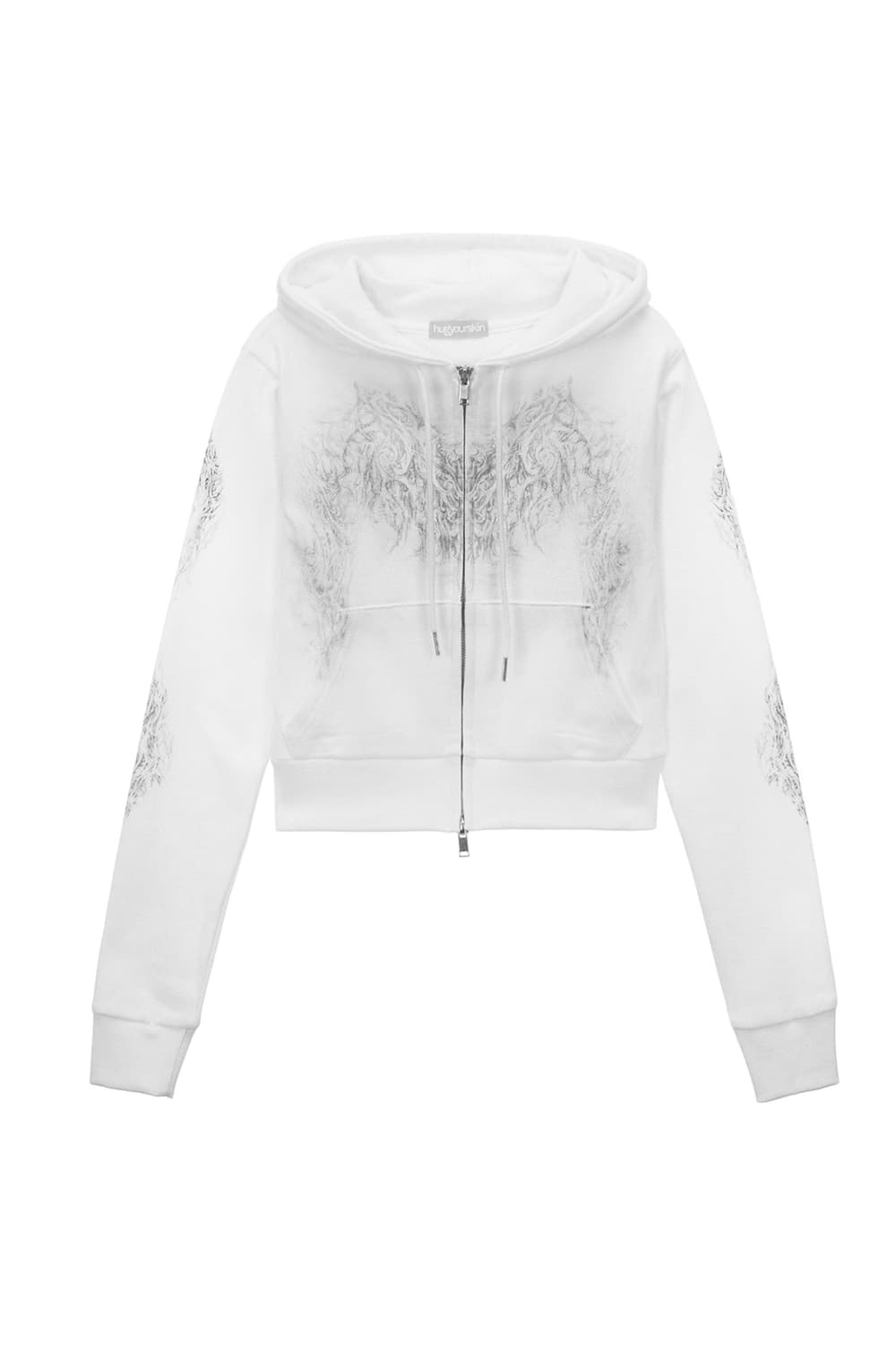 (새 상품) 허그유어스킨 스컬리 크롭 후드집업(화이트) 상품이미지1