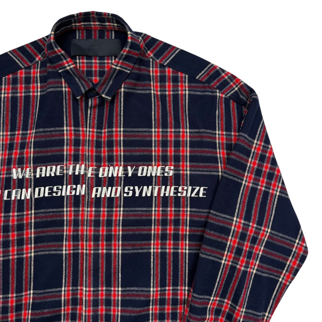 준지 네이비 레드 플란넬 체크 셔츠 L 상품이미지2