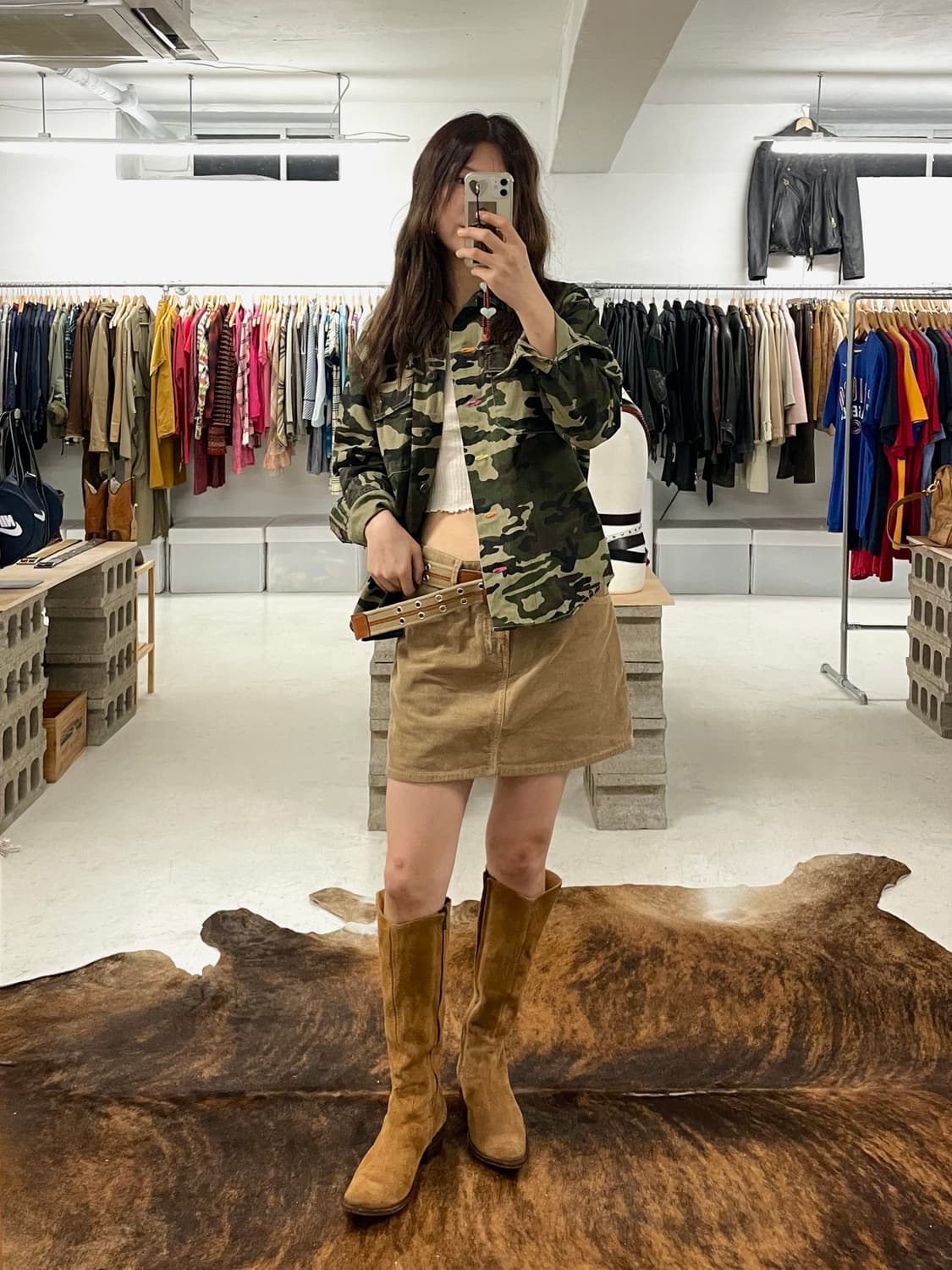 LEE x EARTH music & ecology corduroy skt 상품이미지2