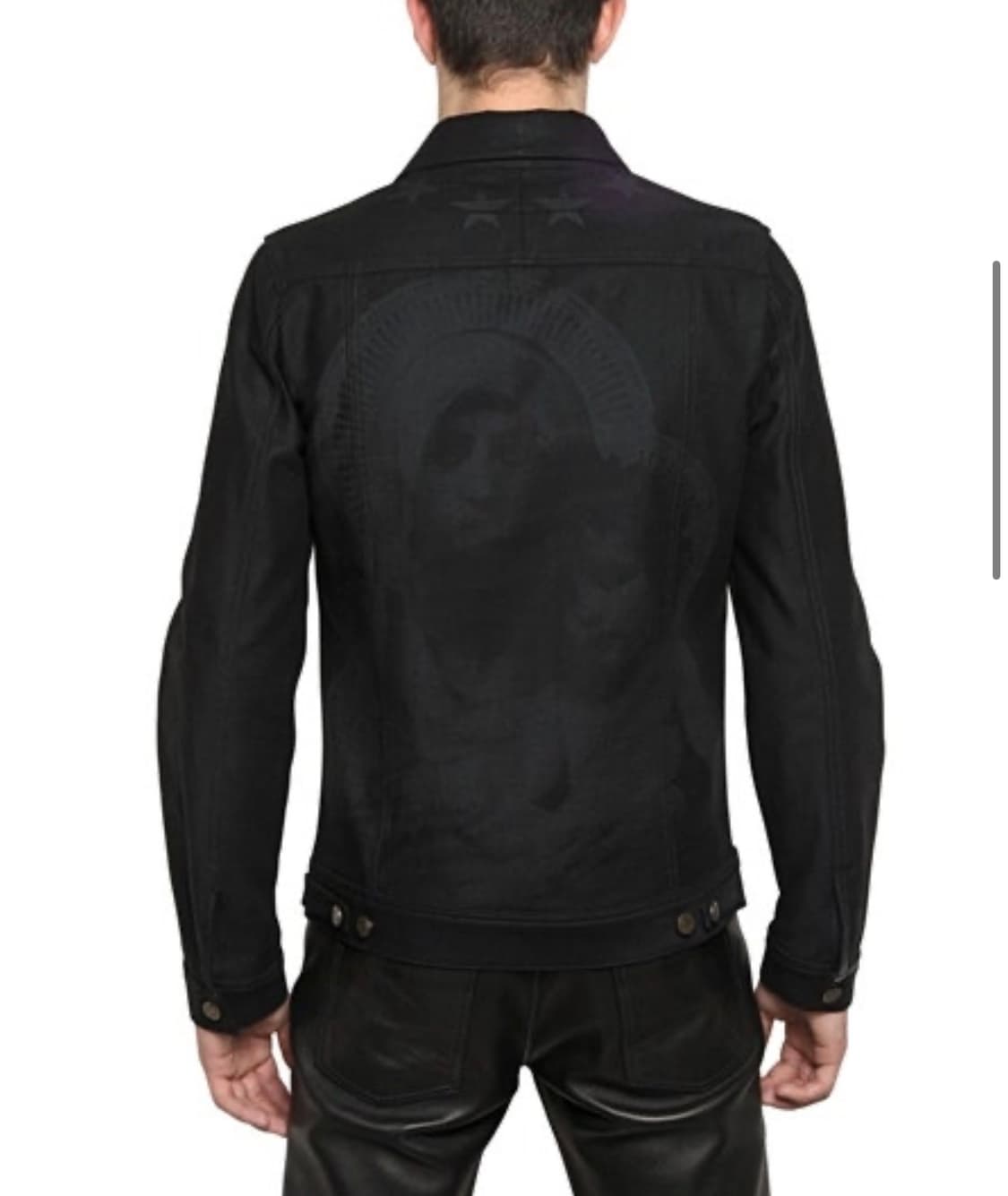 지방시 리카르도 티시 마돈나 스타 데님 흑청 트러커 자켓 s사이즈 상품이미지1