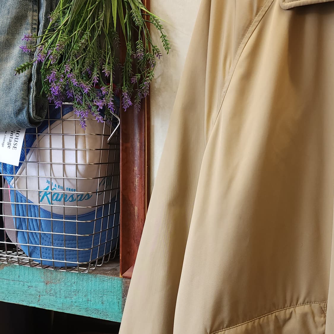 폴로 트렌치코트 베이지 레더 트림 싱글 트렌치 xl 상품이미지9