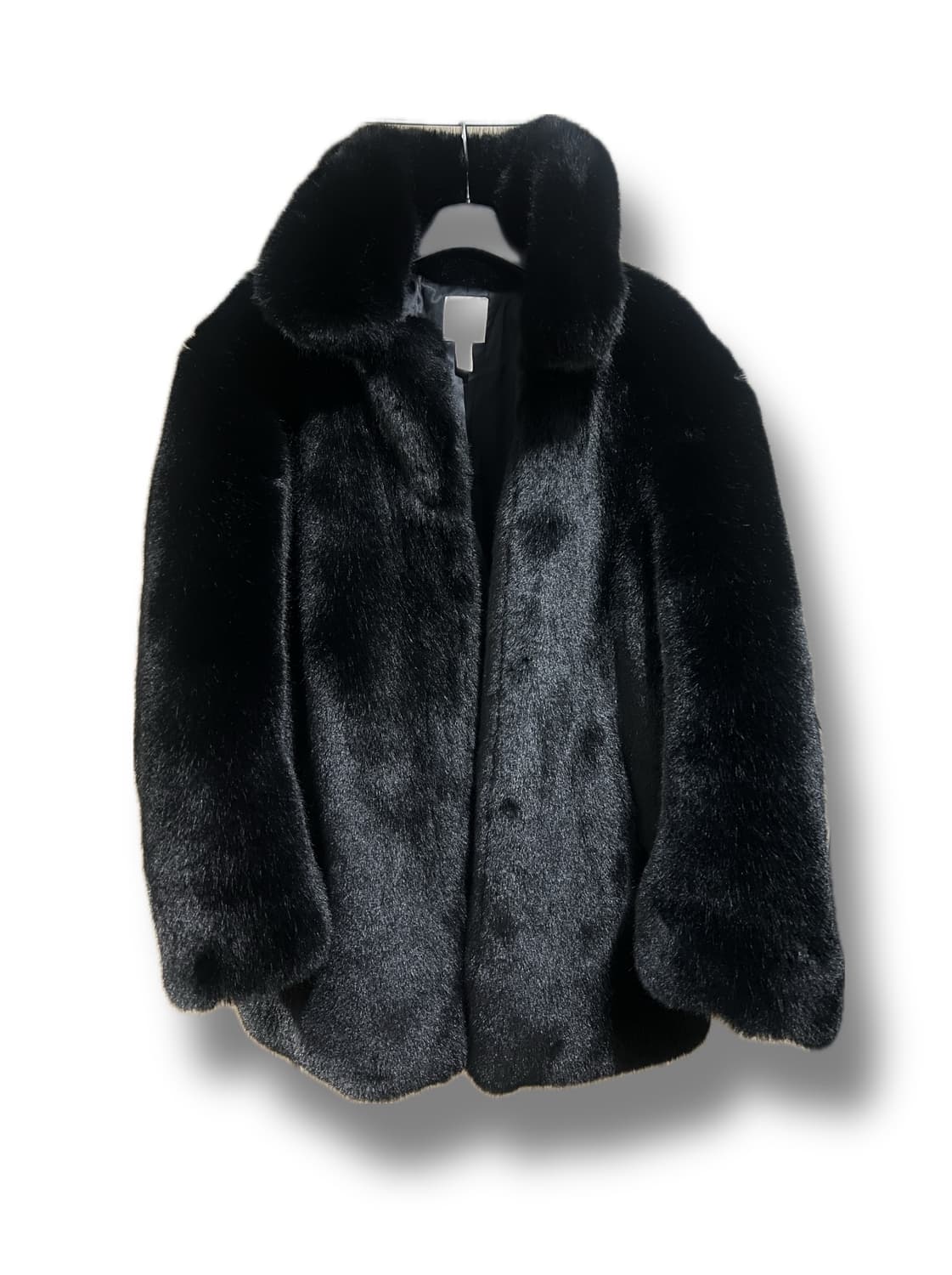 h&m 에이치앤엠 흐앤므 블랙 퍼 코트 퍼자켓 상품이미지1