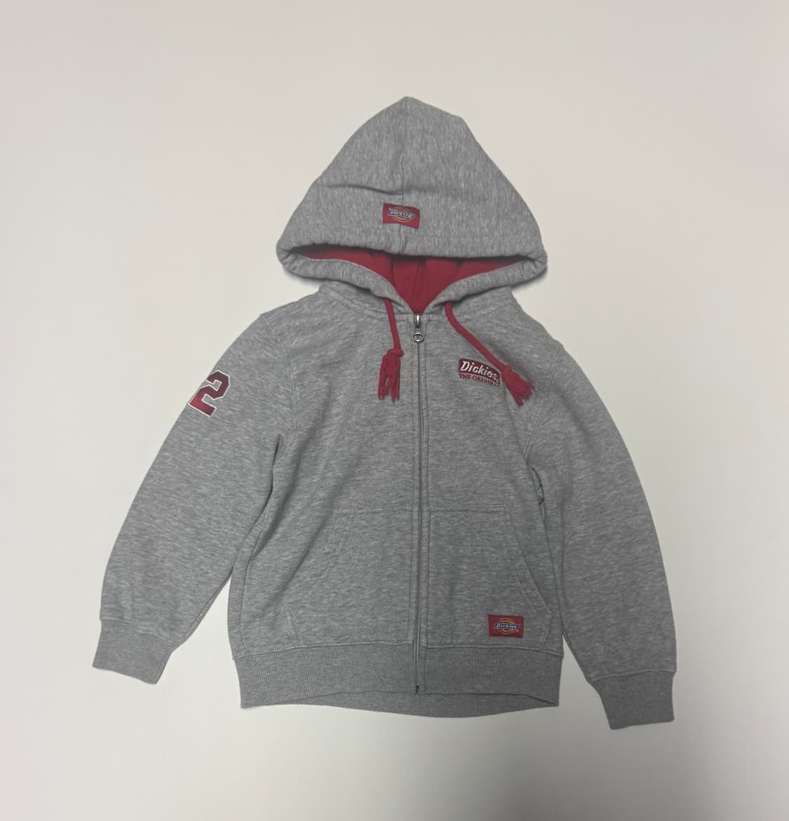디키즈 Dickies 키즈 기모 후드집업 5 - 6세 그레이 상품이미지1