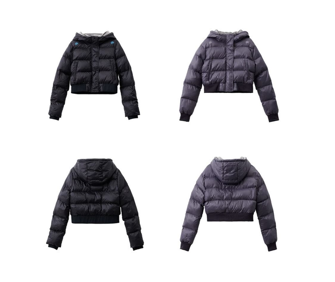 아키하라 Achihara 어깨 자수 후드 숏 패딩 자켓 M 상품이미지5