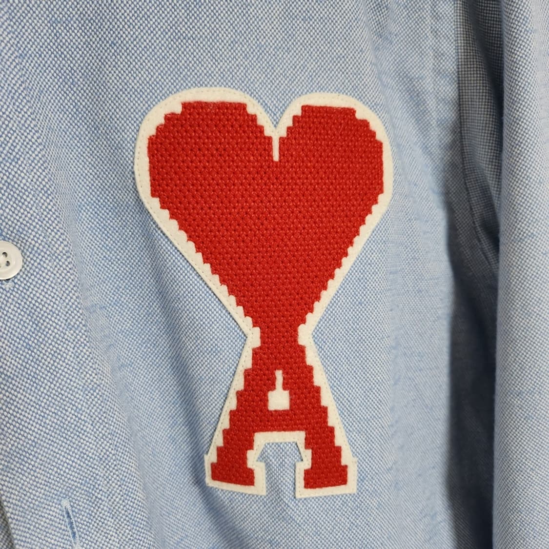 [40] 아미 블루 빅하트 코튼 셔츠 H19C024 상품이미지3