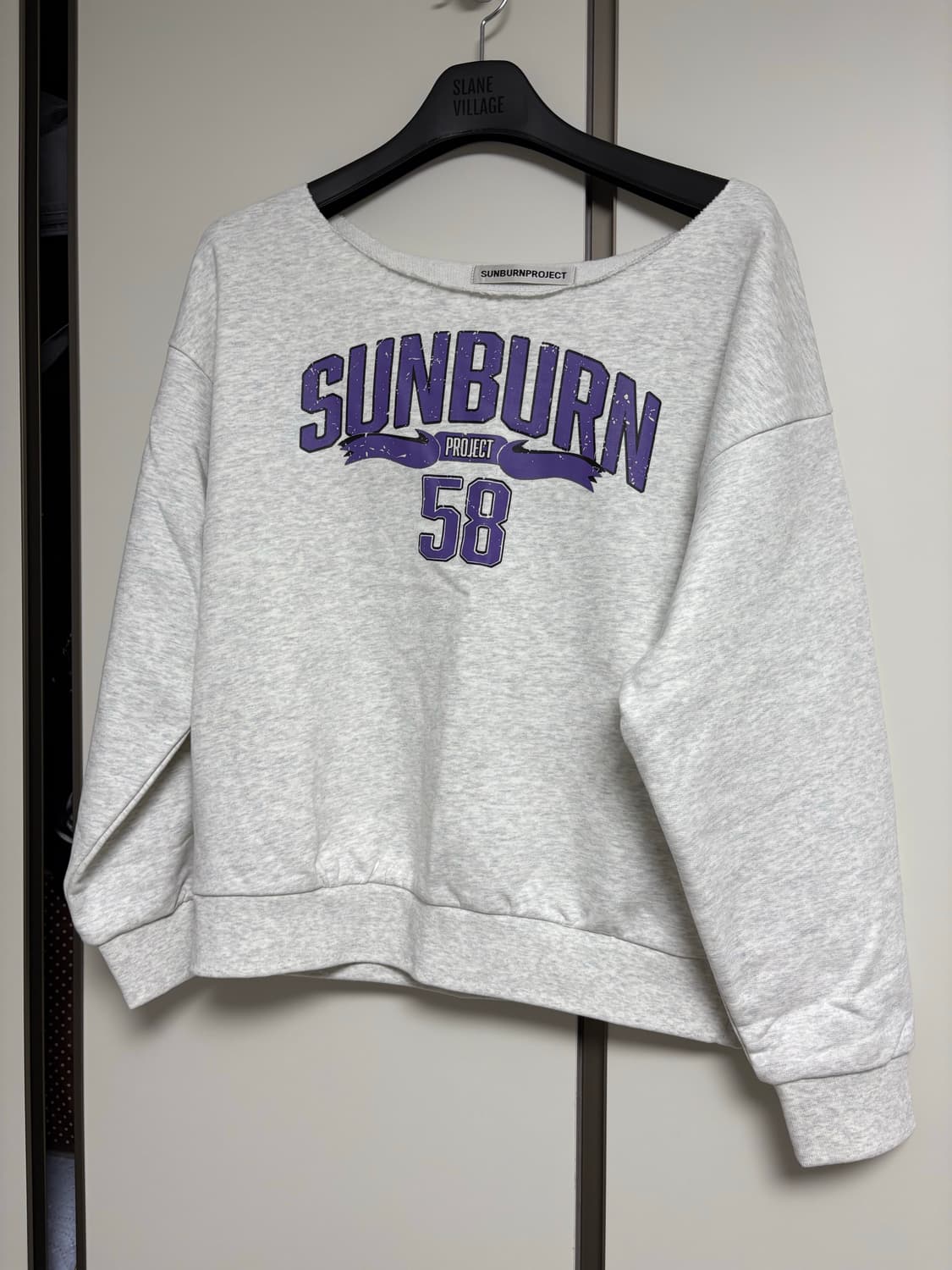 썬번프로젝트 오프숄더 맨투맨 멜란지그레이 상품이미지3