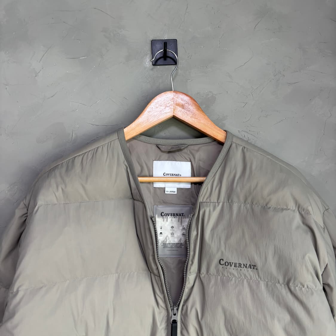 커버낫 카라리스 덕다운 경량패딩 카키 상품이미지2