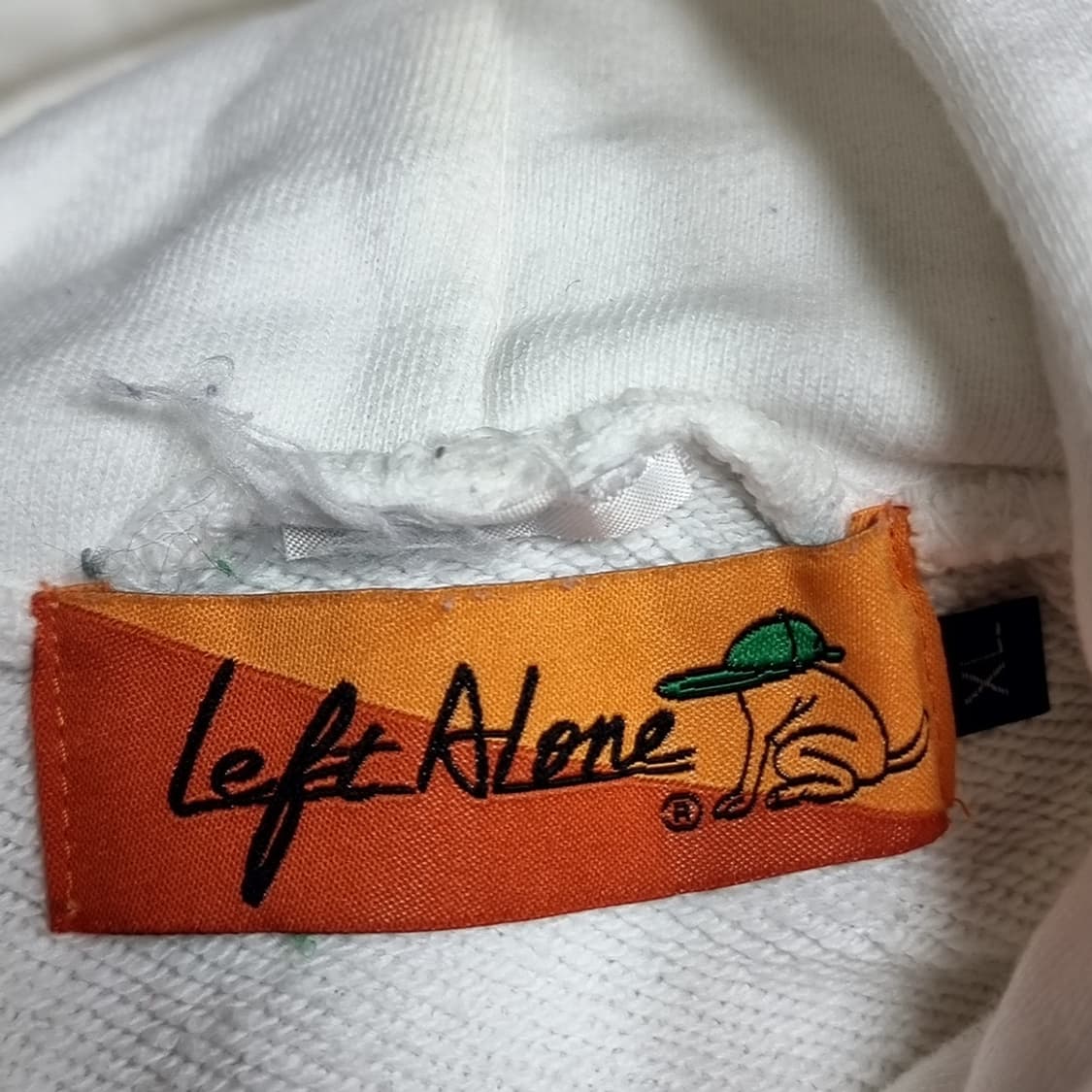 레프트얼론 화이트 후드티 프린팅 상품이미지5