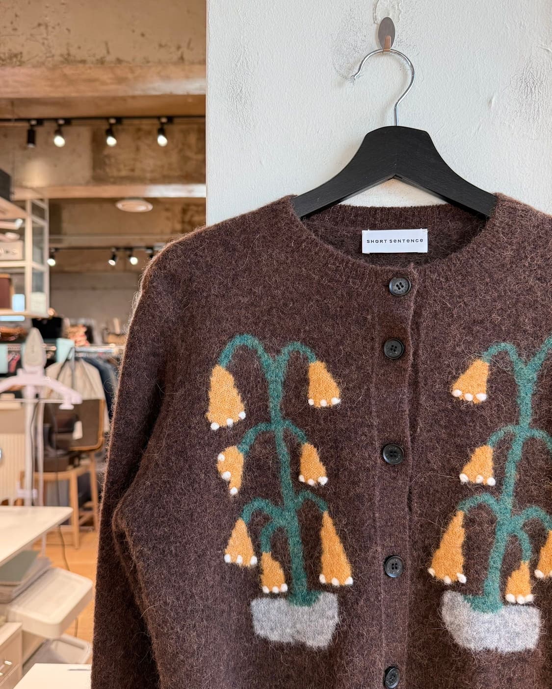 short sentence 브라운 울 크롭 가디건  상품이미지4